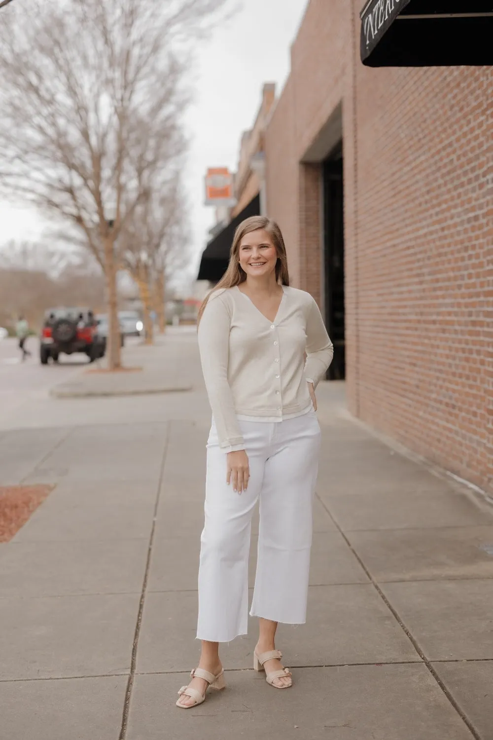 Taylor Button Down Sweater Combo Top