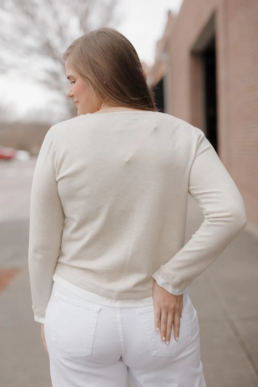 Taylor Button Down Sweater Combo Top