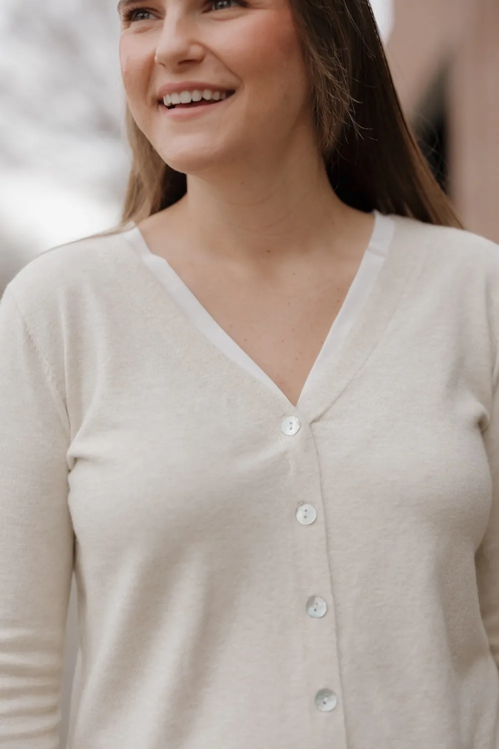 Taylor Button Down Sweater Combo Top