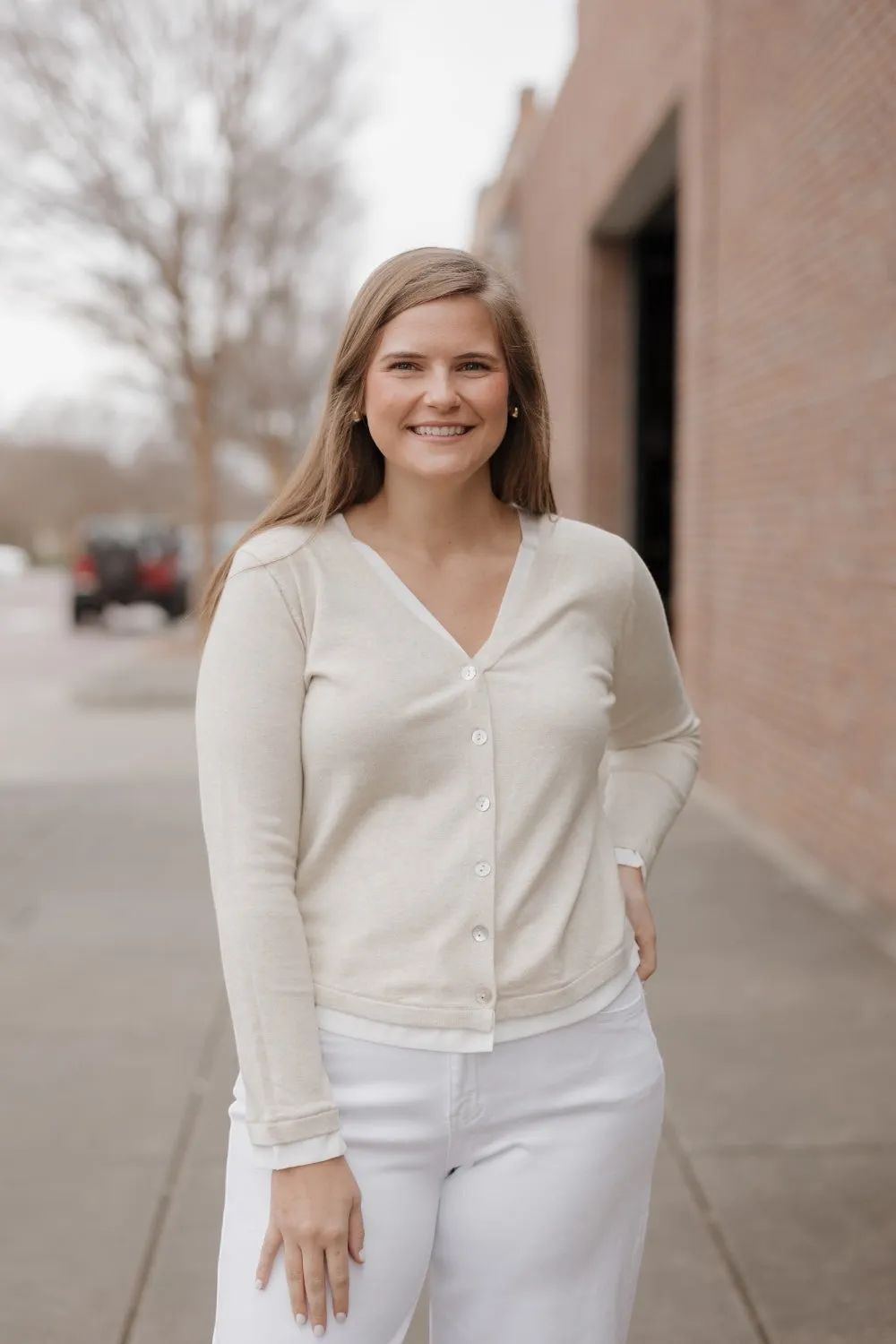 Taylor Button Down Sweater Combo Top