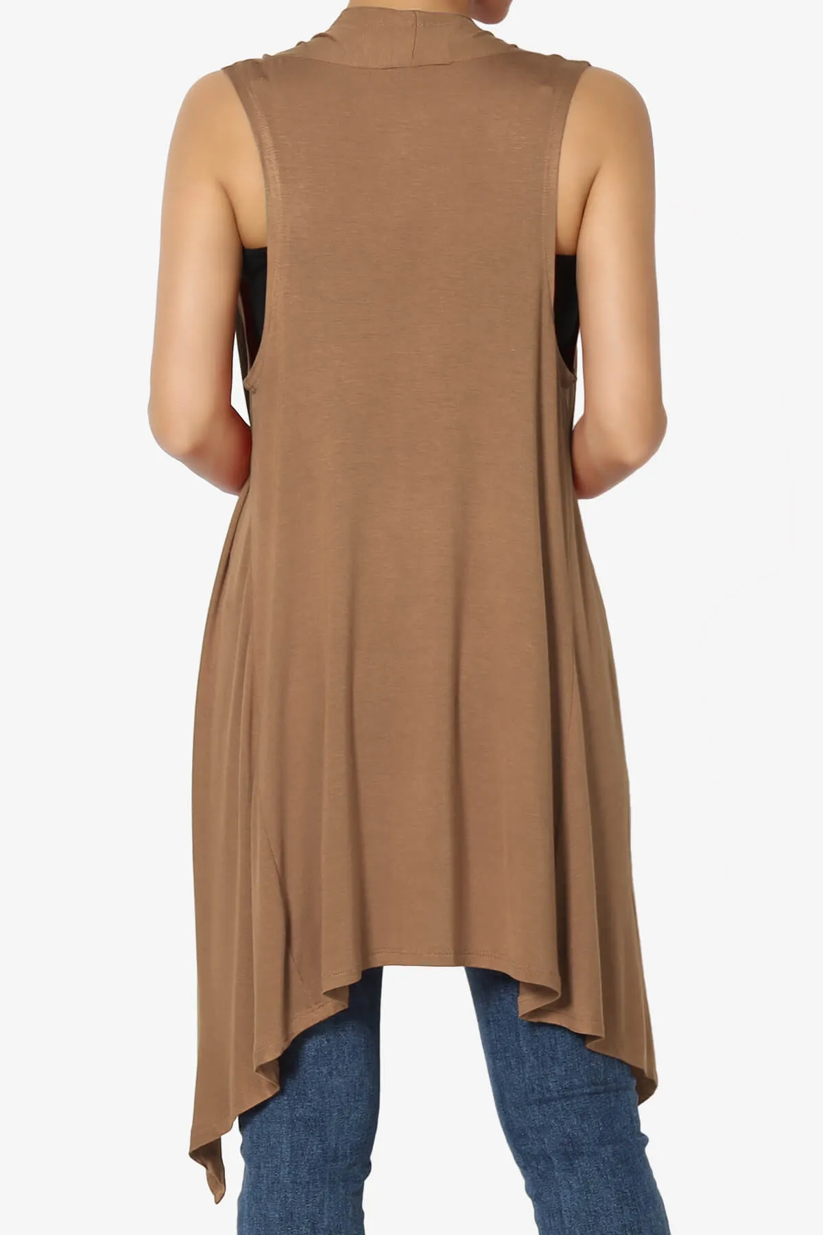 Taysom Draped Open Front Sleeveless Cardigan Vest PLUS