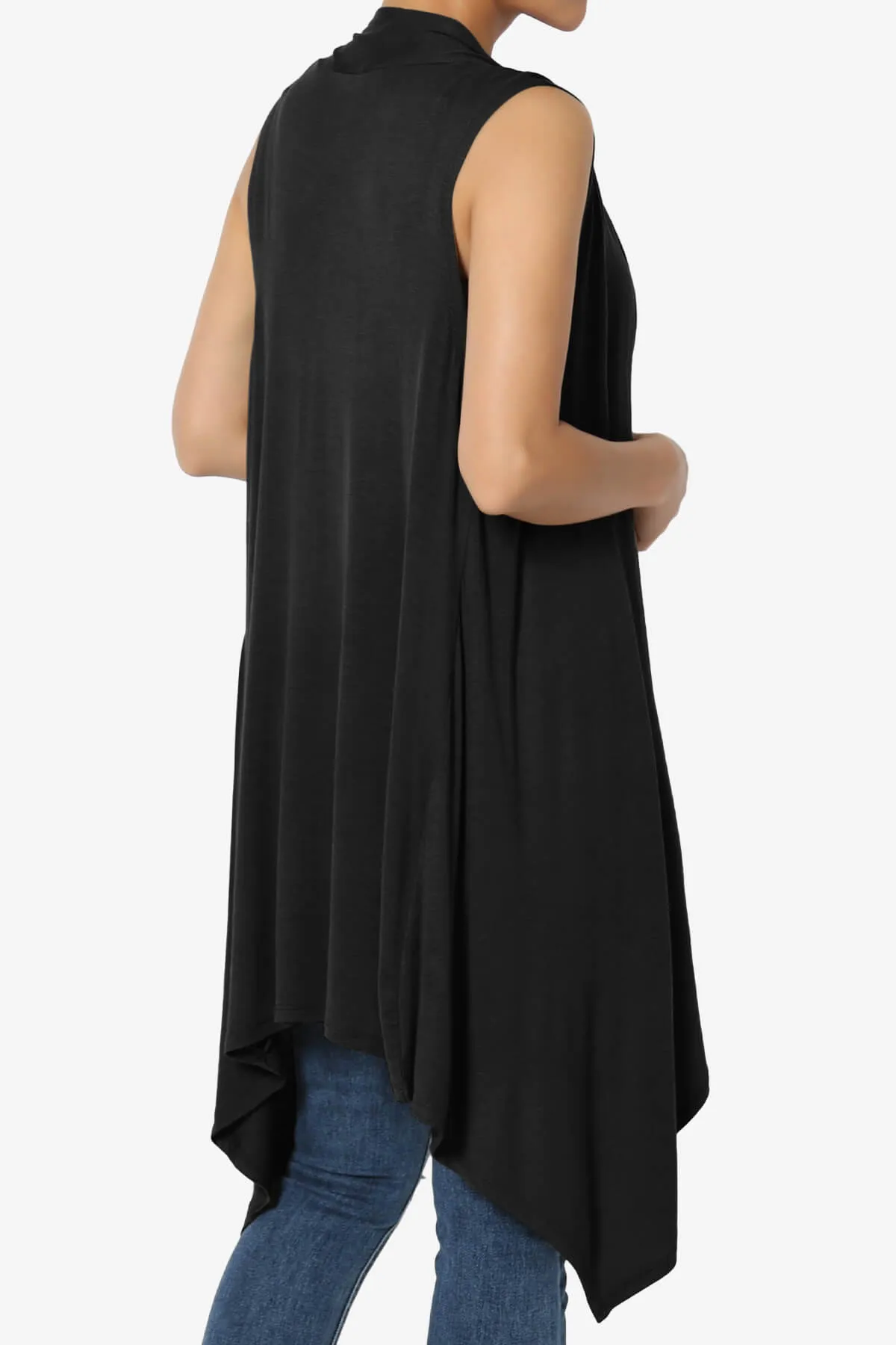 Taysom Draped Open Front Sleeveless Cardigan Vest PLUS