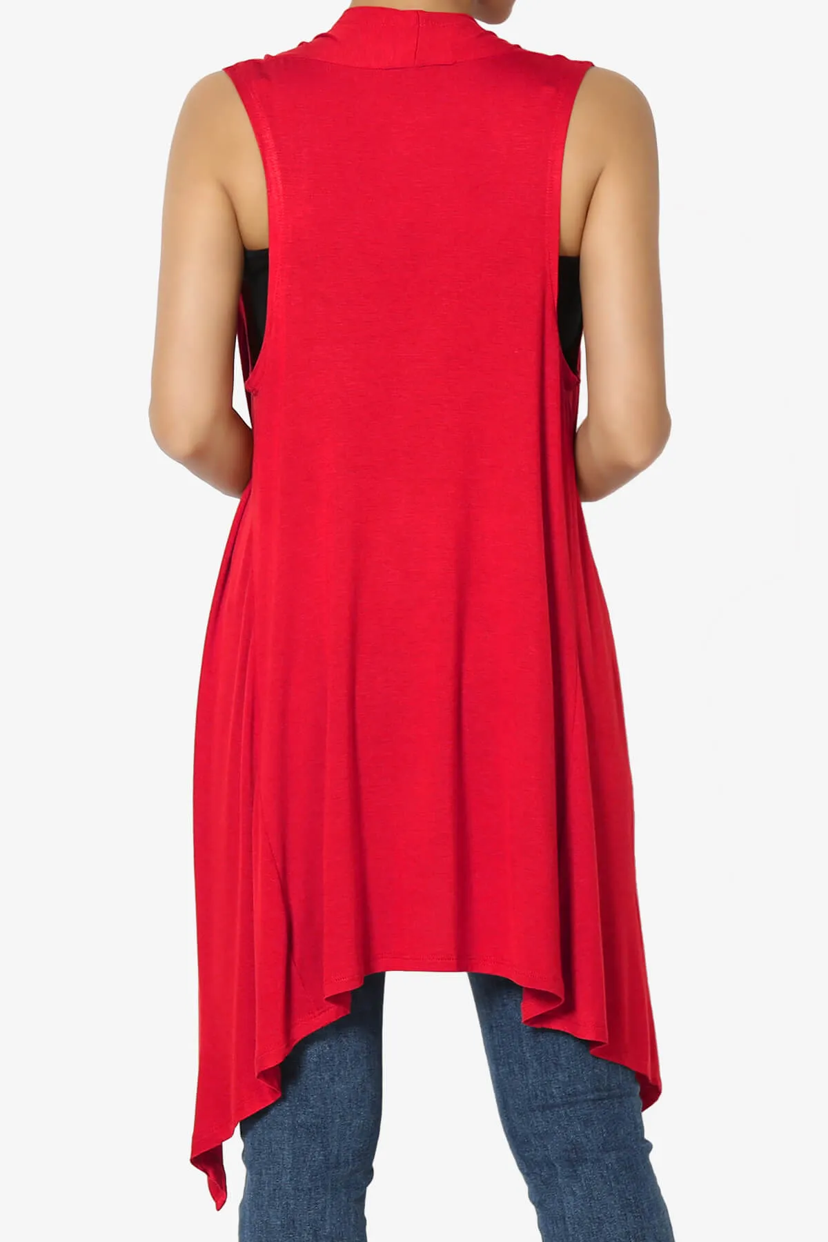 Taysom Draped Open Front Sleeveless Cardigan Vest PLUS