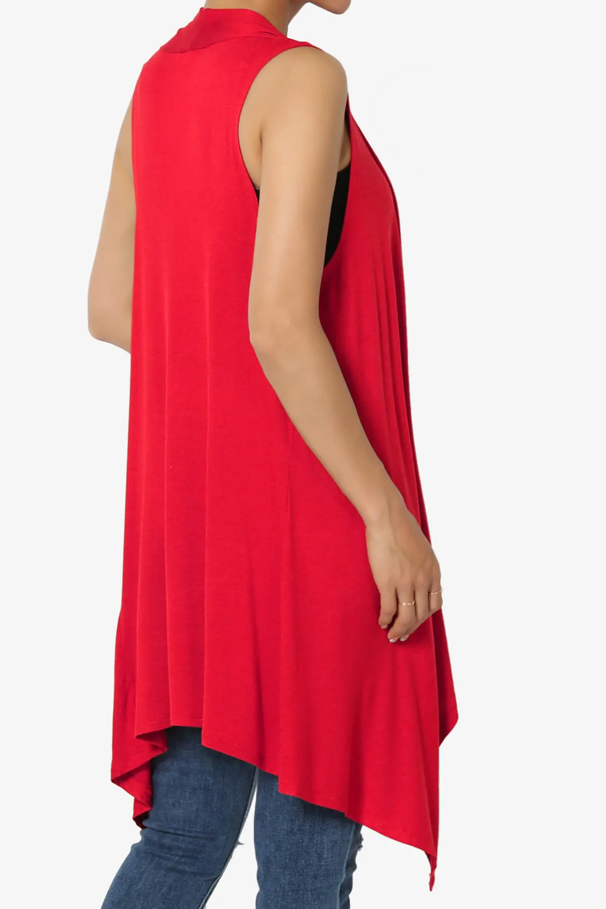 Taysom Draped Open Front Sleeveless Cardigan Vest PLUS
