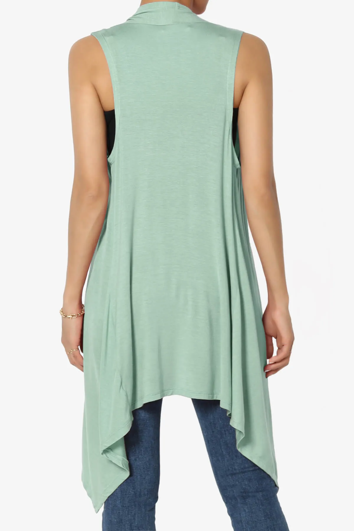 Taysom Draped Open Front Sleeveless Cardigan Vest PLUS