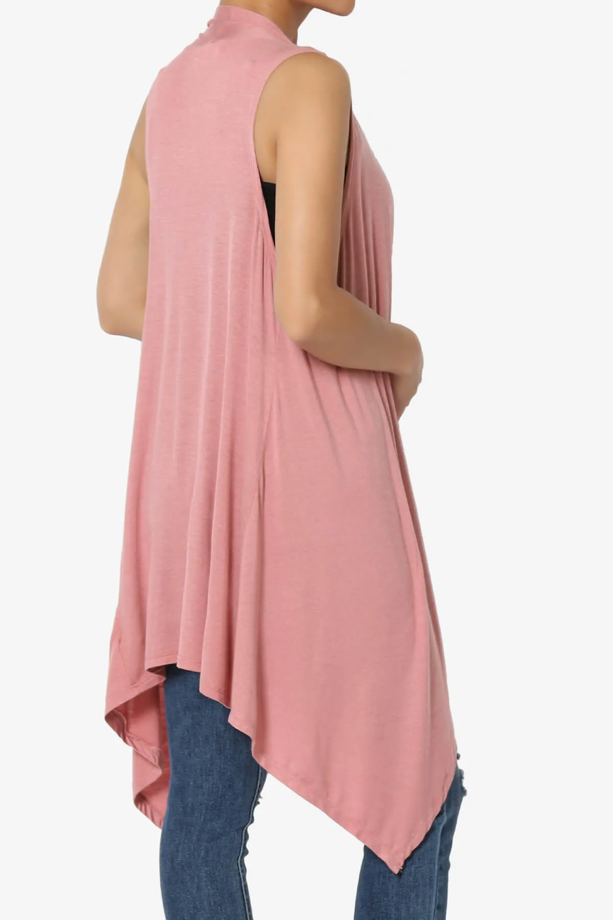 Taysom Draped Open Front Sleeveless Cardigan Vest PLUS
