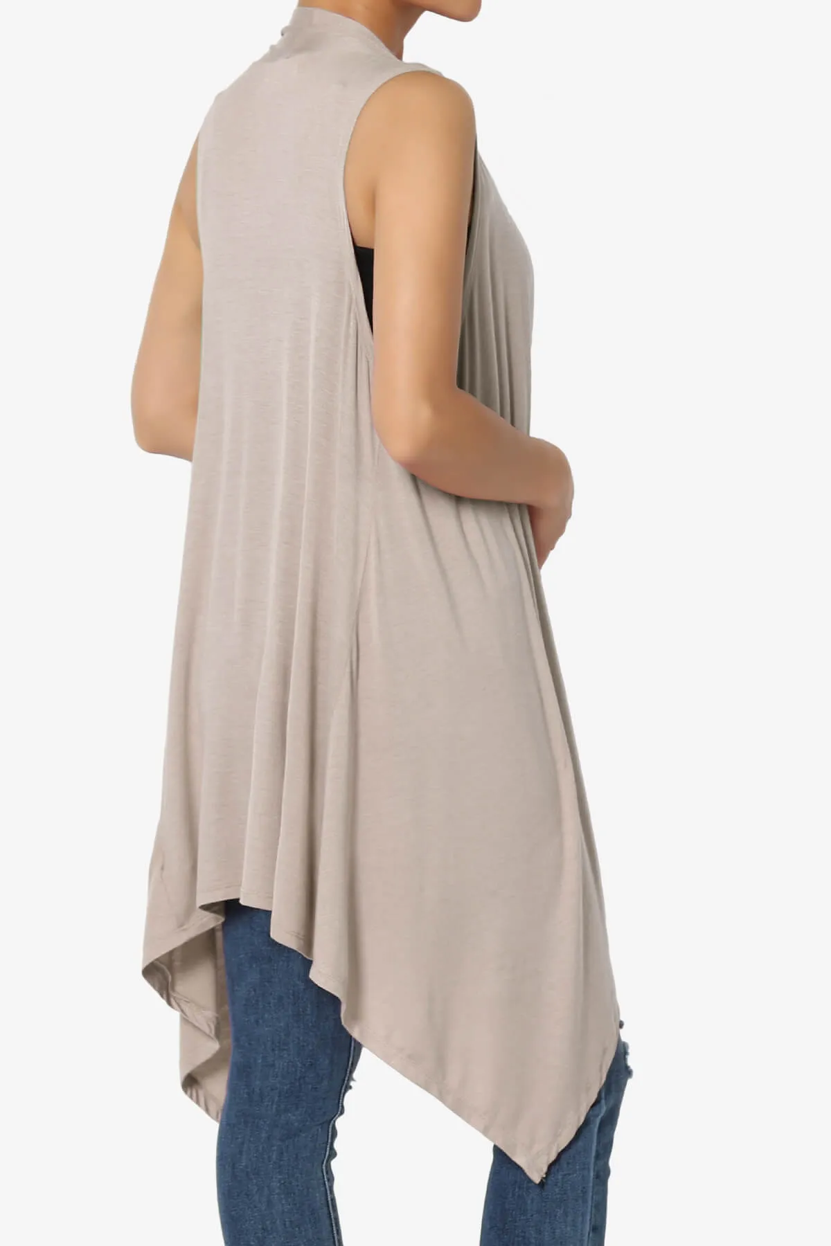 Taysom Draped Open Front Sleeveless Cardigan Vest PLUS