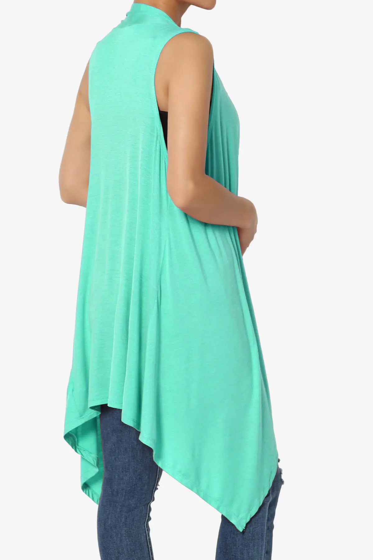 Taysom Draped Open Front Sleeveless Cardigan Vest PLUS