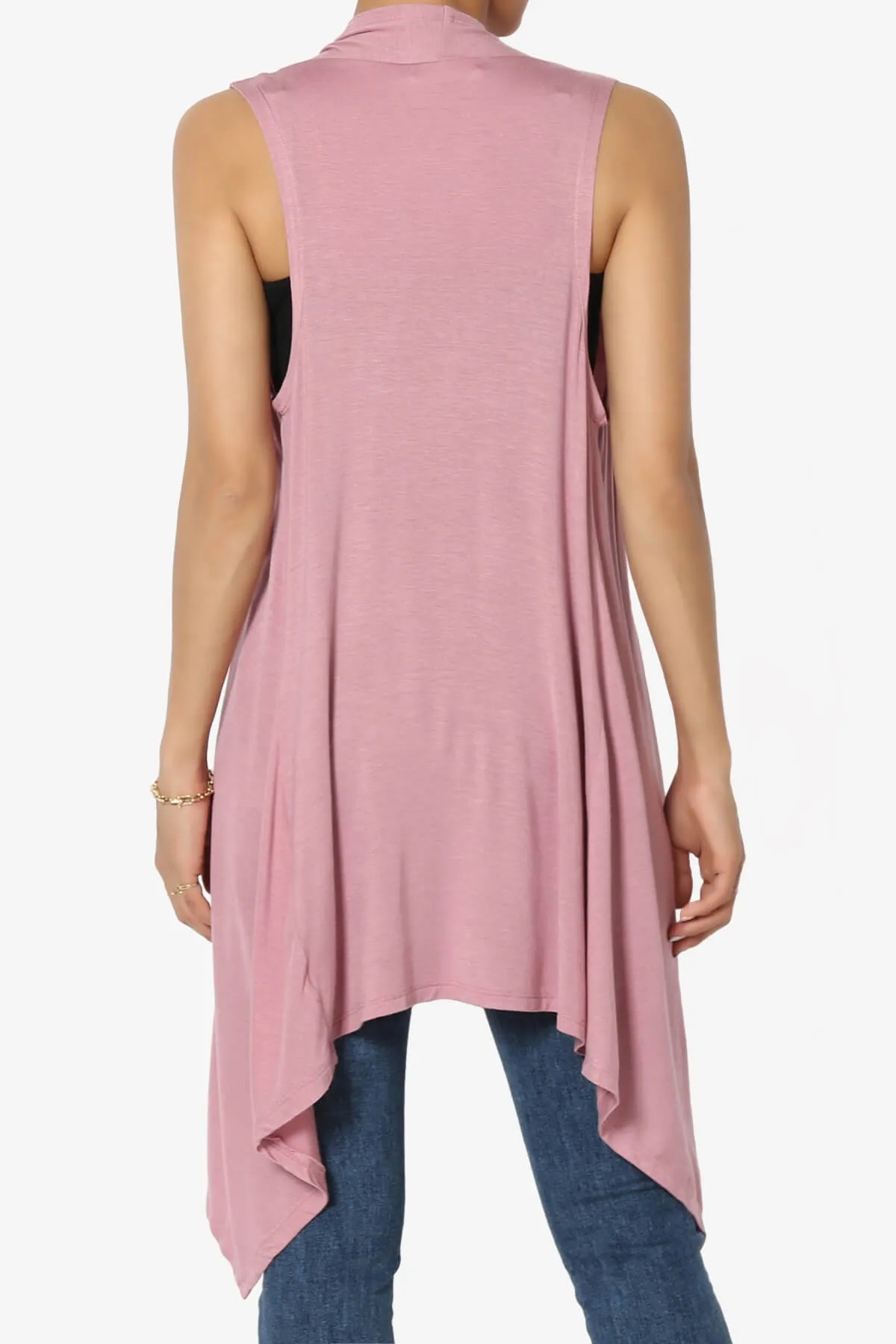 Taysom Draped Open Front Sleeveless Cardigan Vest PLUS