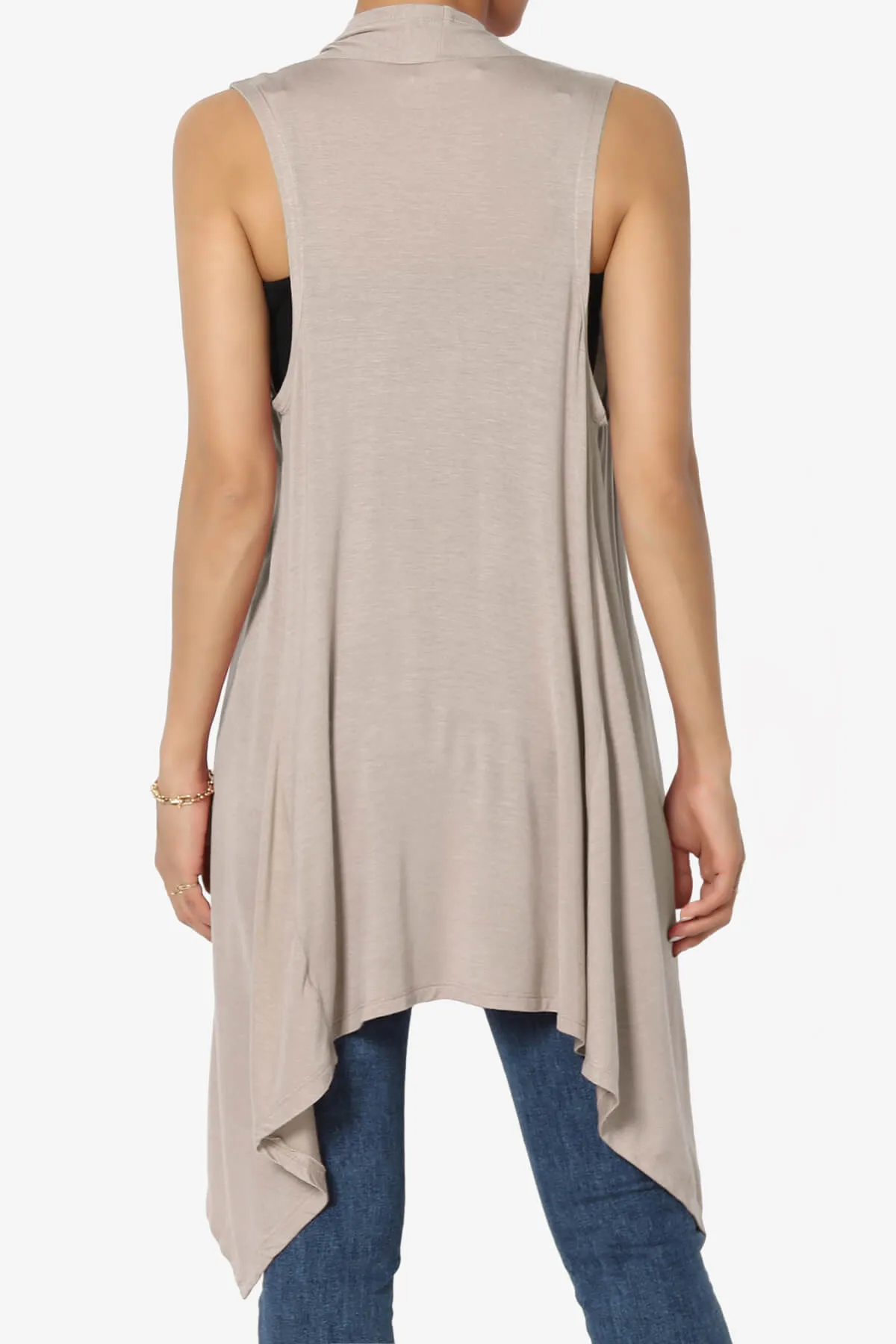 Taysom Draped Open Front Sleeveless Cardigan Vest PLUS