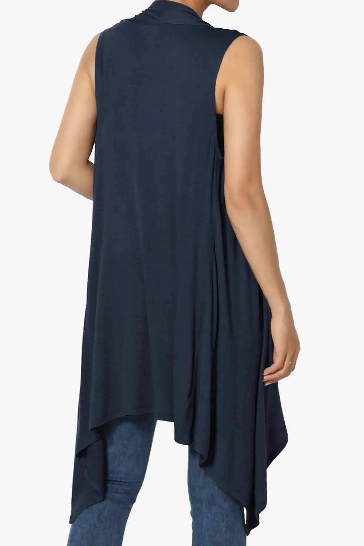 Taysom Draped Open Front Sleeveless Cardigan Vest PLUS