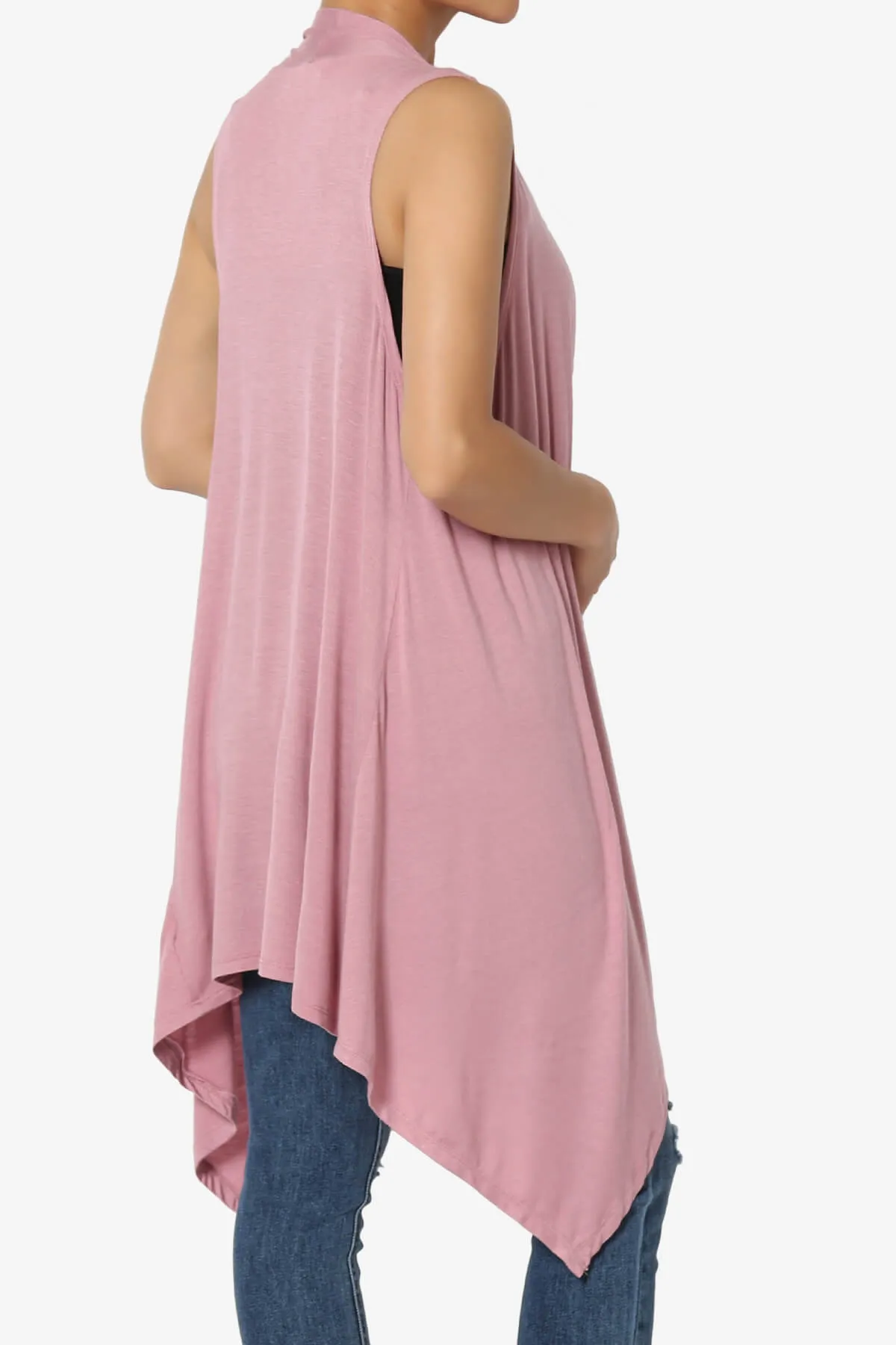 Taysom Draped Open Front Sleeveless Cardigan Vest PLUS