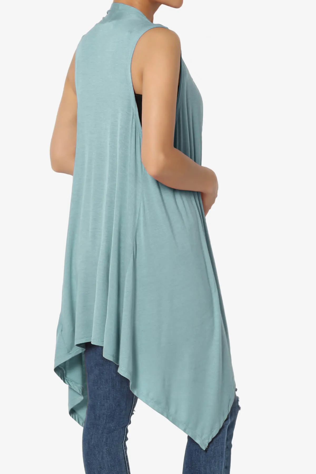 Taysom Draped Open Front Sleeveless Cardigan Vest PLUS