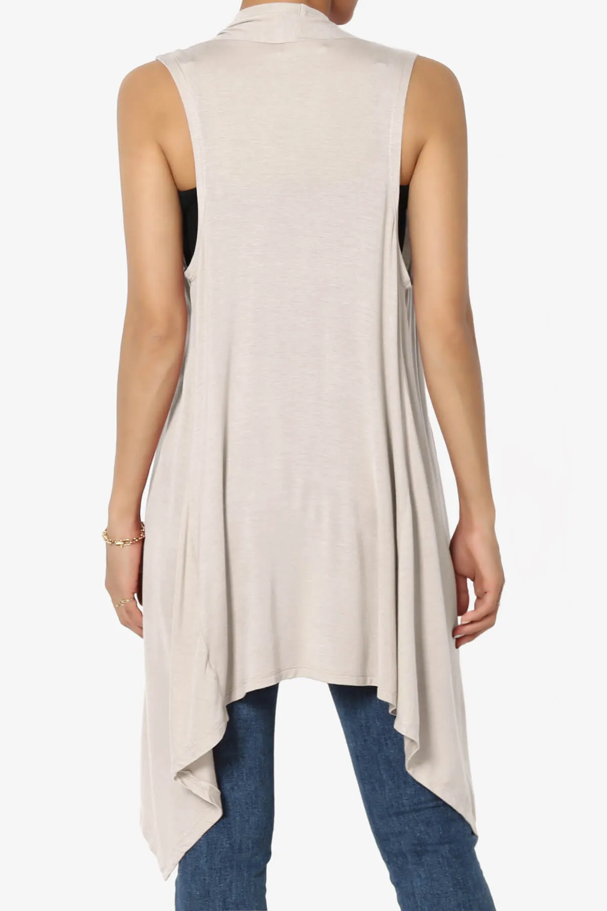 Taysom Draped Open Front Sleeveless Cardigan Vest PLUS