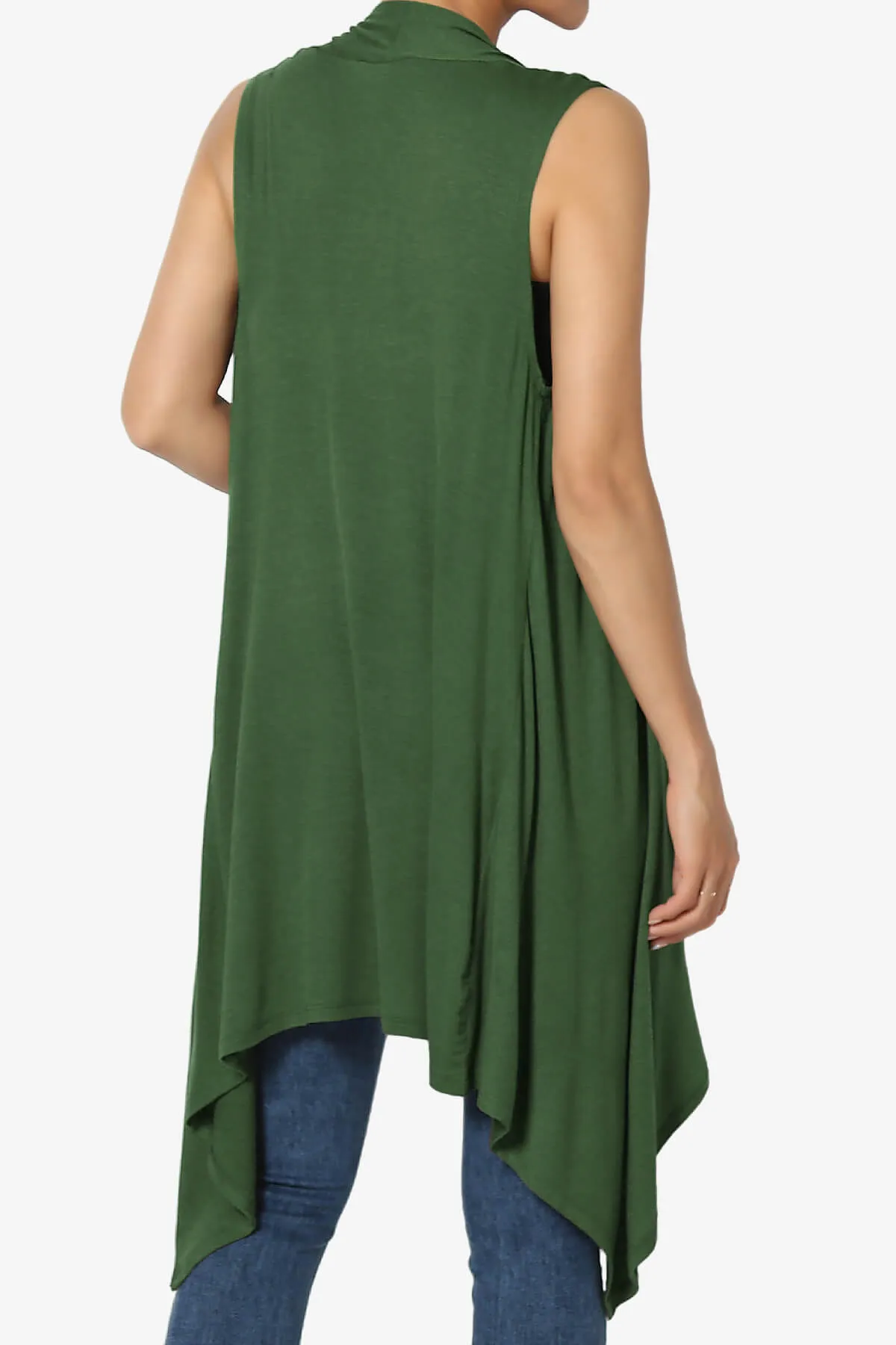 Taysom Draped Open Front Sleeveless Cardigan Vest PLUS