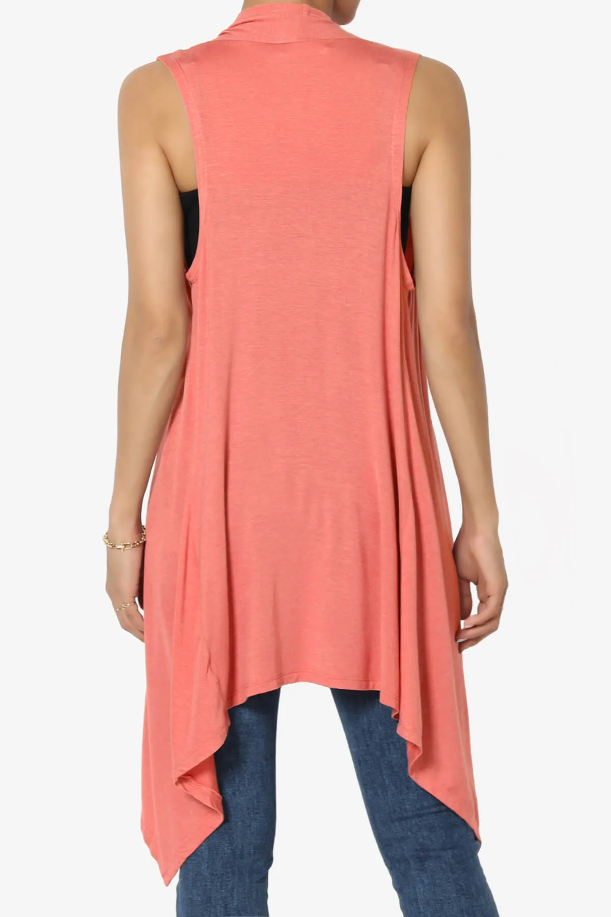 Taysom Draped Open Front Sleeveless Cardigan Vest PLUS