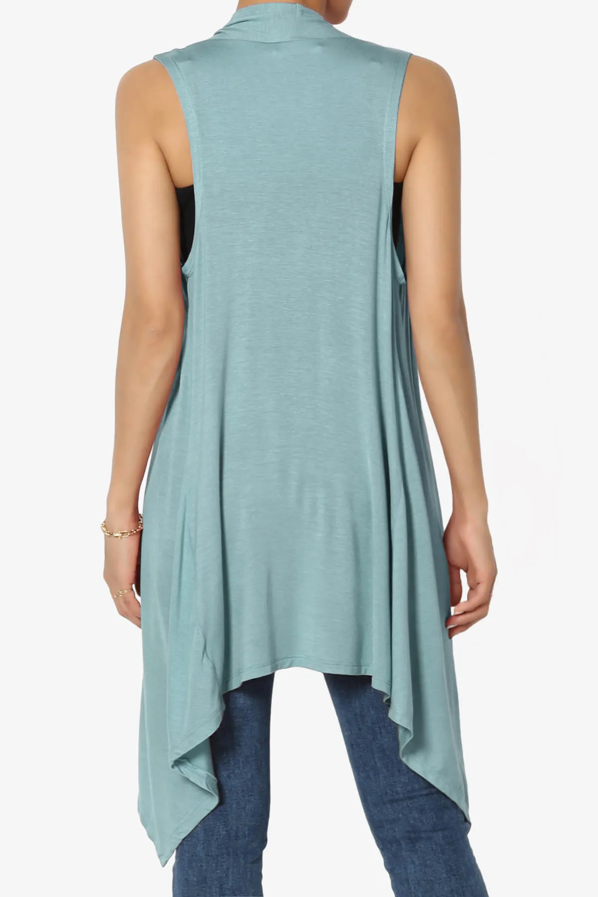 Taysom Draped Open Front Sleeveless Cardigan Vest PLUS