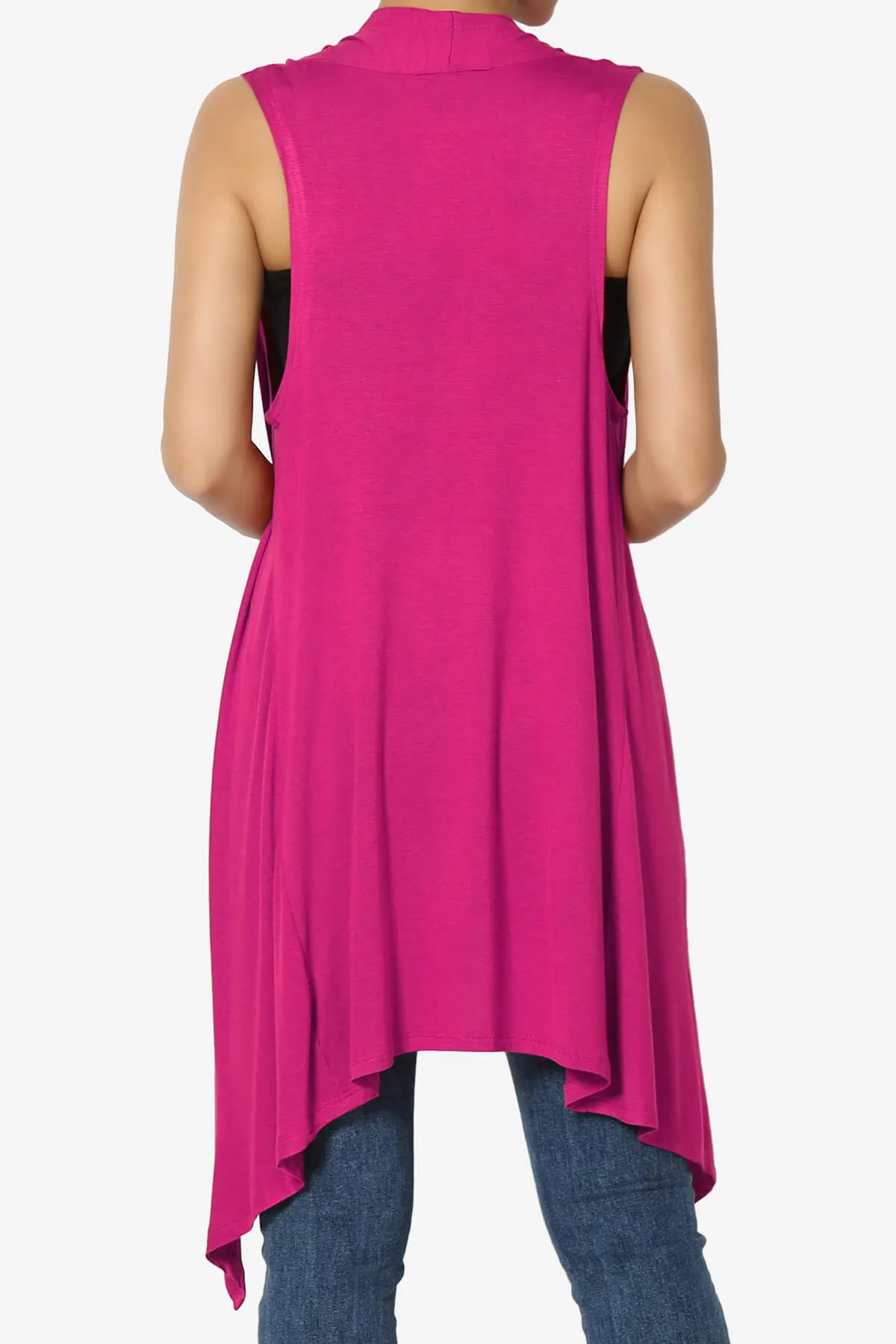 Taysom Draped Open Front Sleeveless Cardigan Vest PLUS