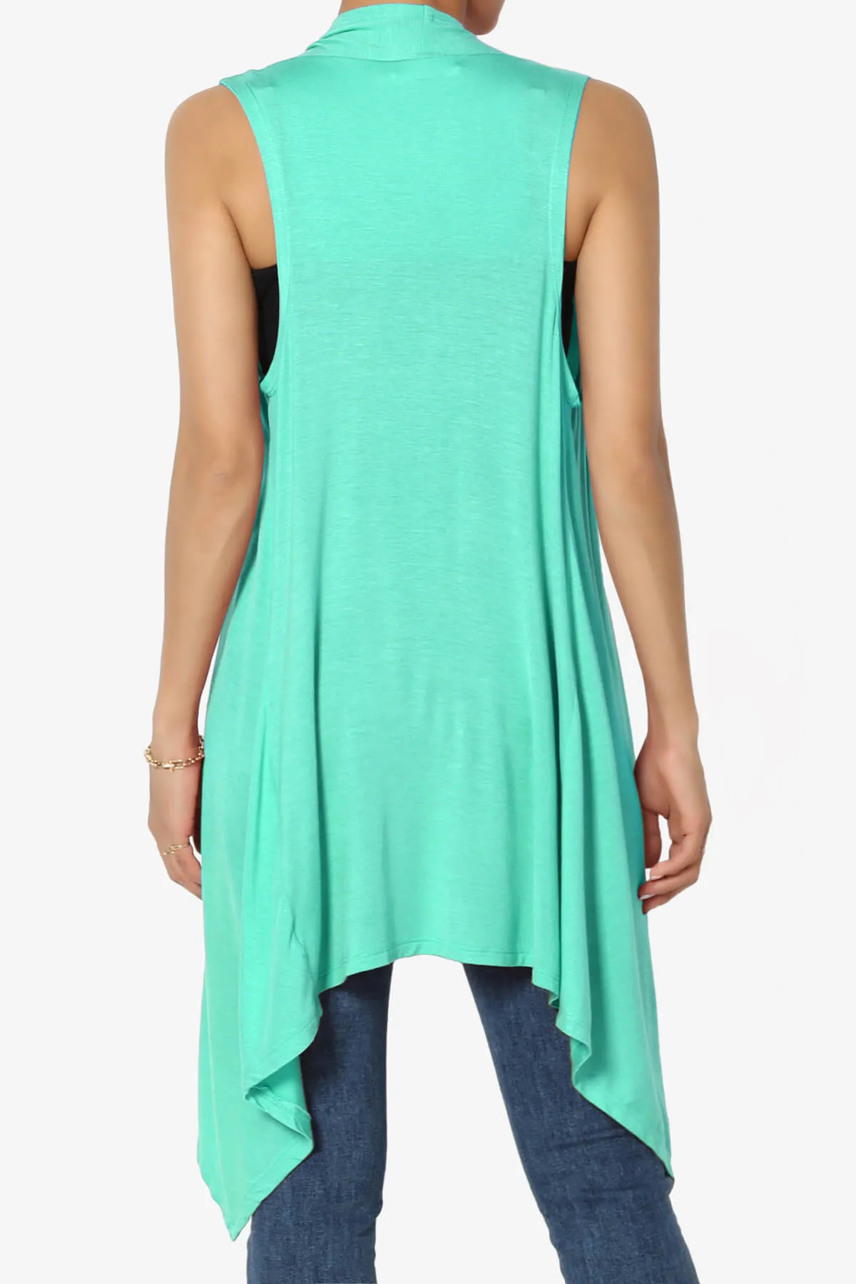Taysom Draped Open Front Sleeveless Cardigan Vest PLUS