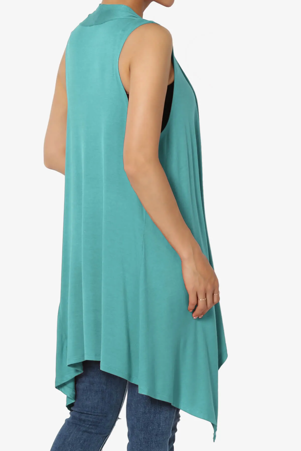 Taysom Draped Open Front Sleeveless Cardigan Vest PLUS