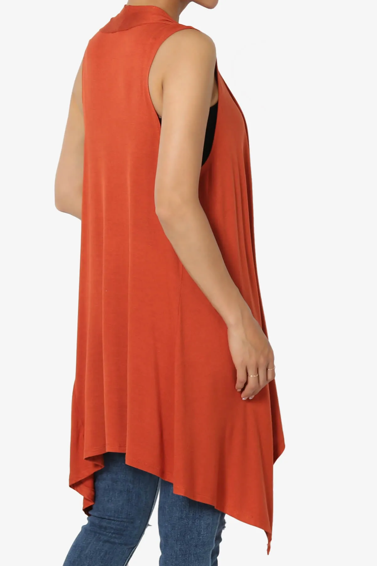 Taysom Draped Open Front Sleeveless Cardigan Vest PLUS