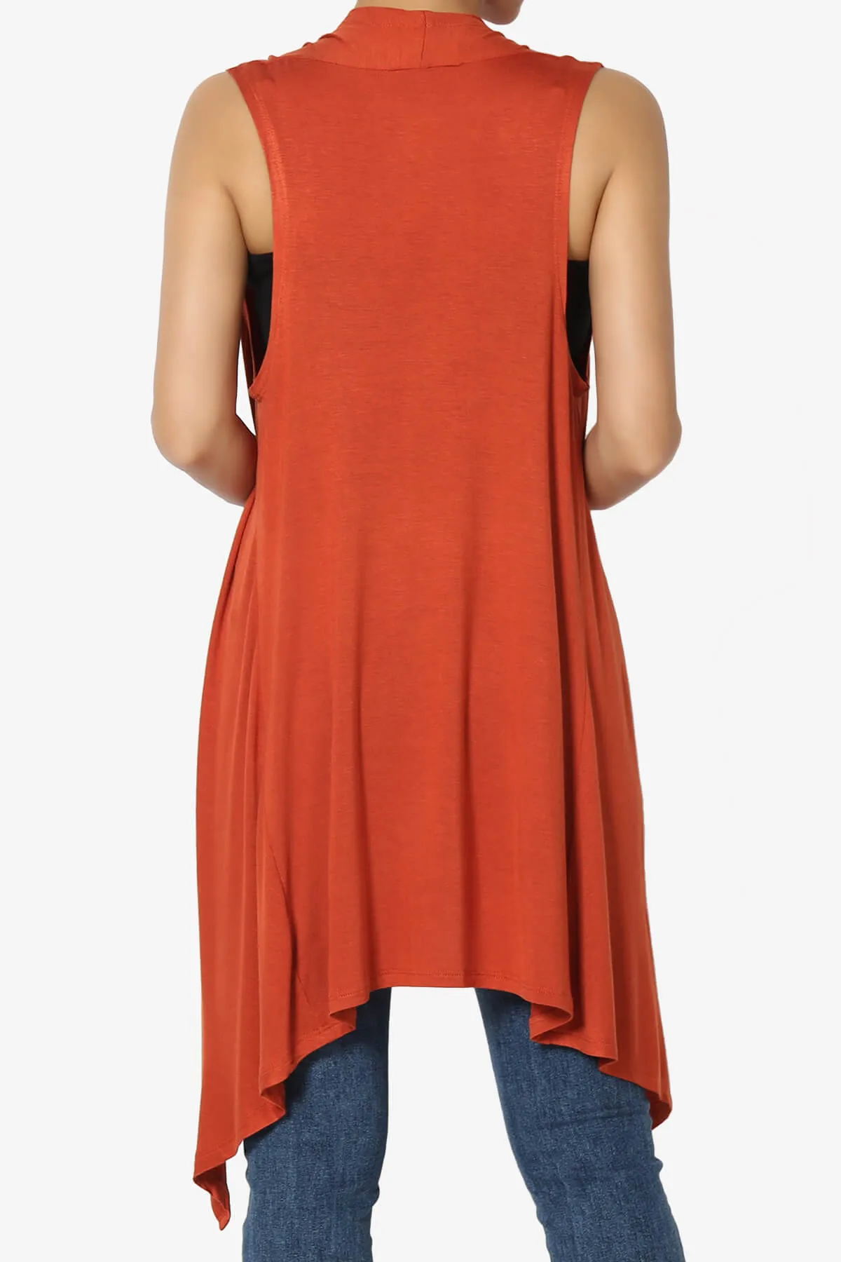 Taysom Draped Open Front Sleeveless Cardigan Vest PLUS