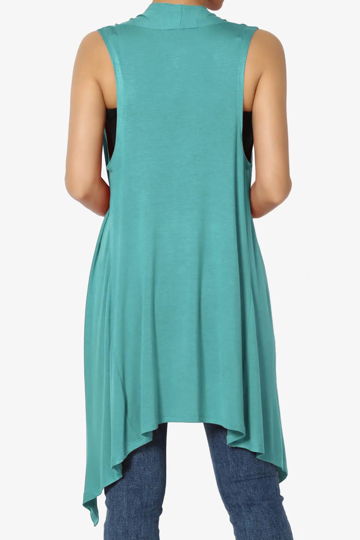 Taysom Draped Open Front Sleeveless Cardigan Vest PLUS