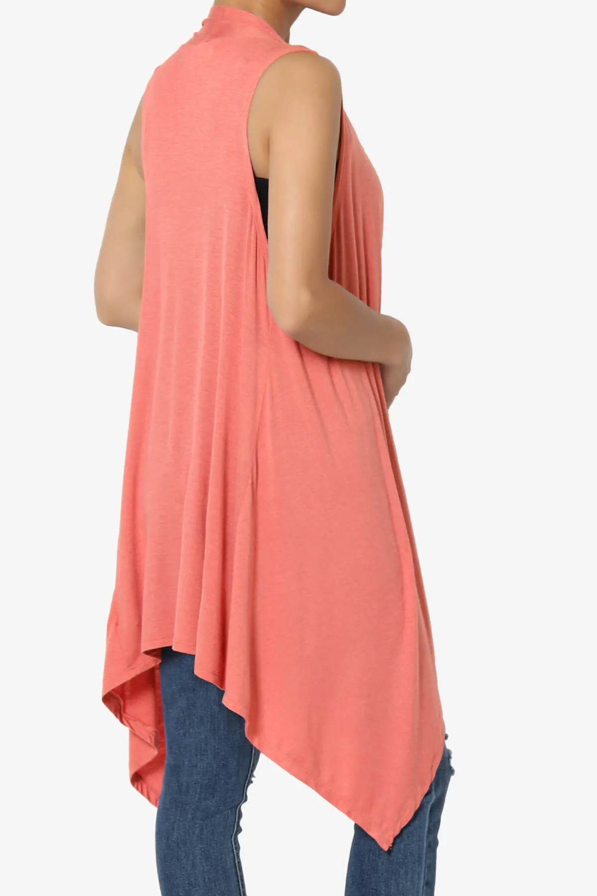 Taysom Draped Open Front Sleeveless Cardigan Vest PLUS