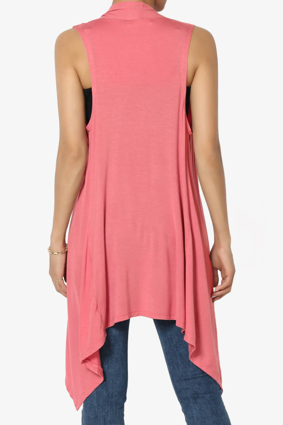 Taysom Draped Open Front Sleeveless Cardigan Vest PLUS