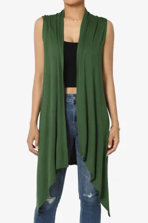 Taysom Draped Open Front Sleeveless Cardigan Vest PLUS
