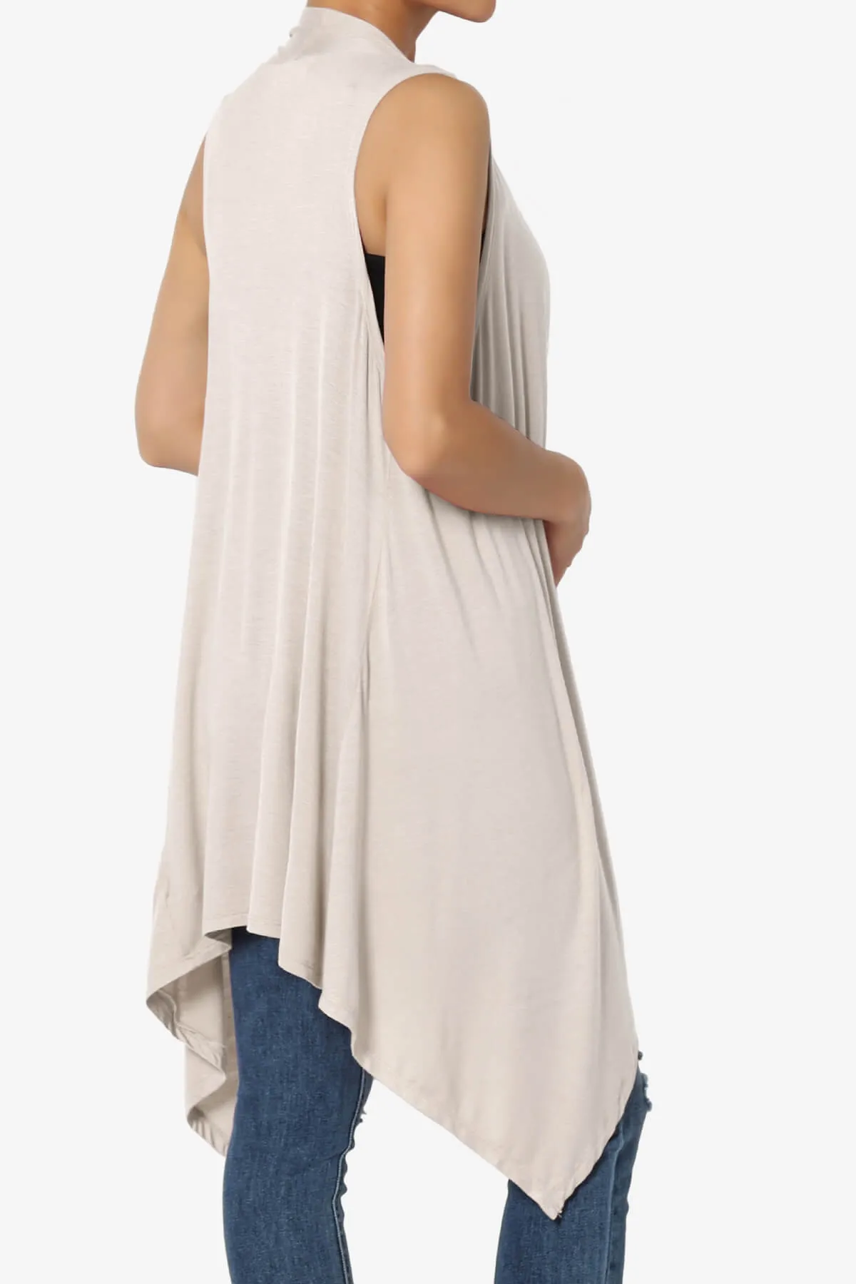 Taysom Draped Open Front Sleeveless Cardigan Vest PLUS