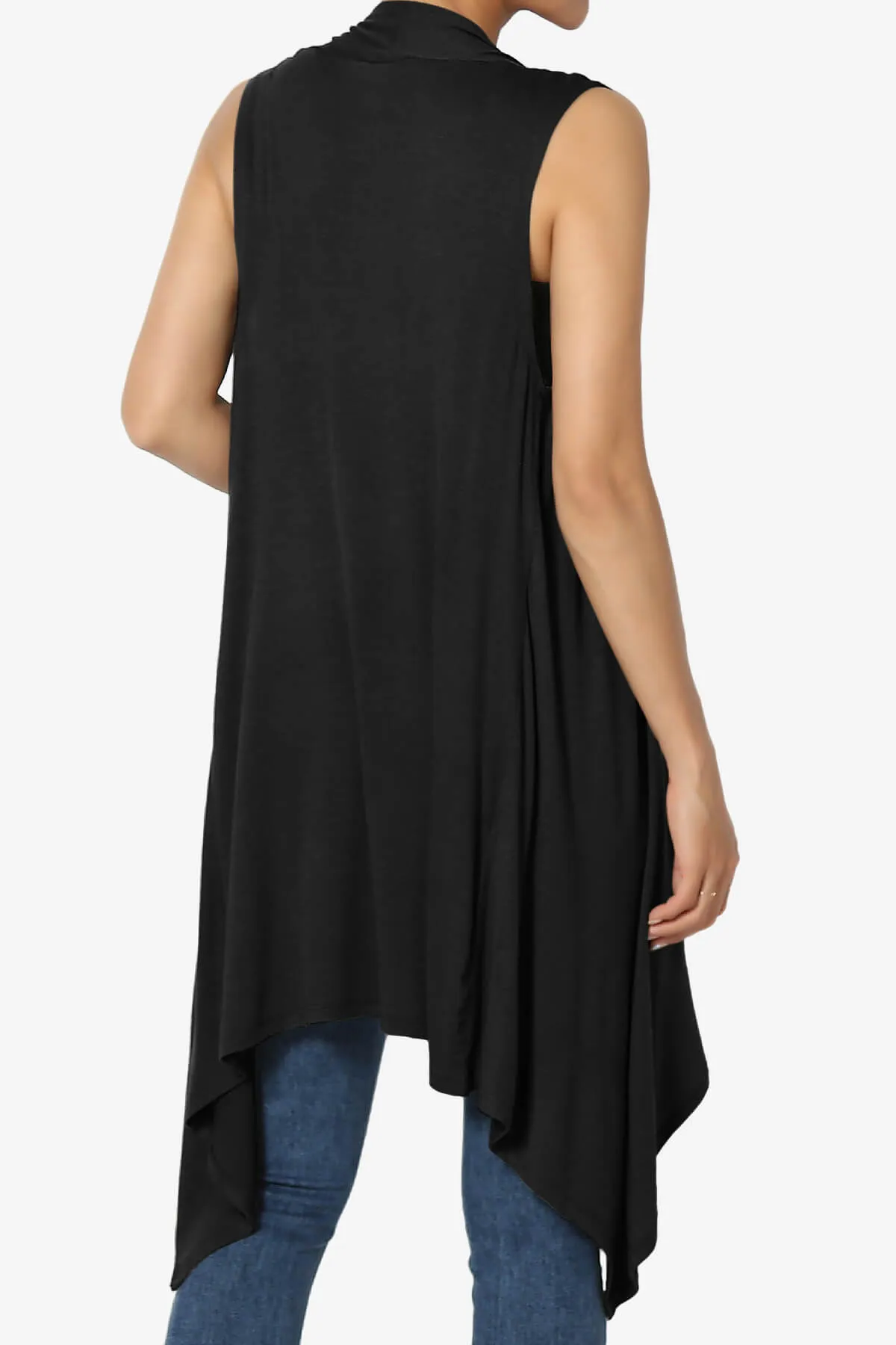 Taysom Draped Open Front Sleeveless Cardigan Vest