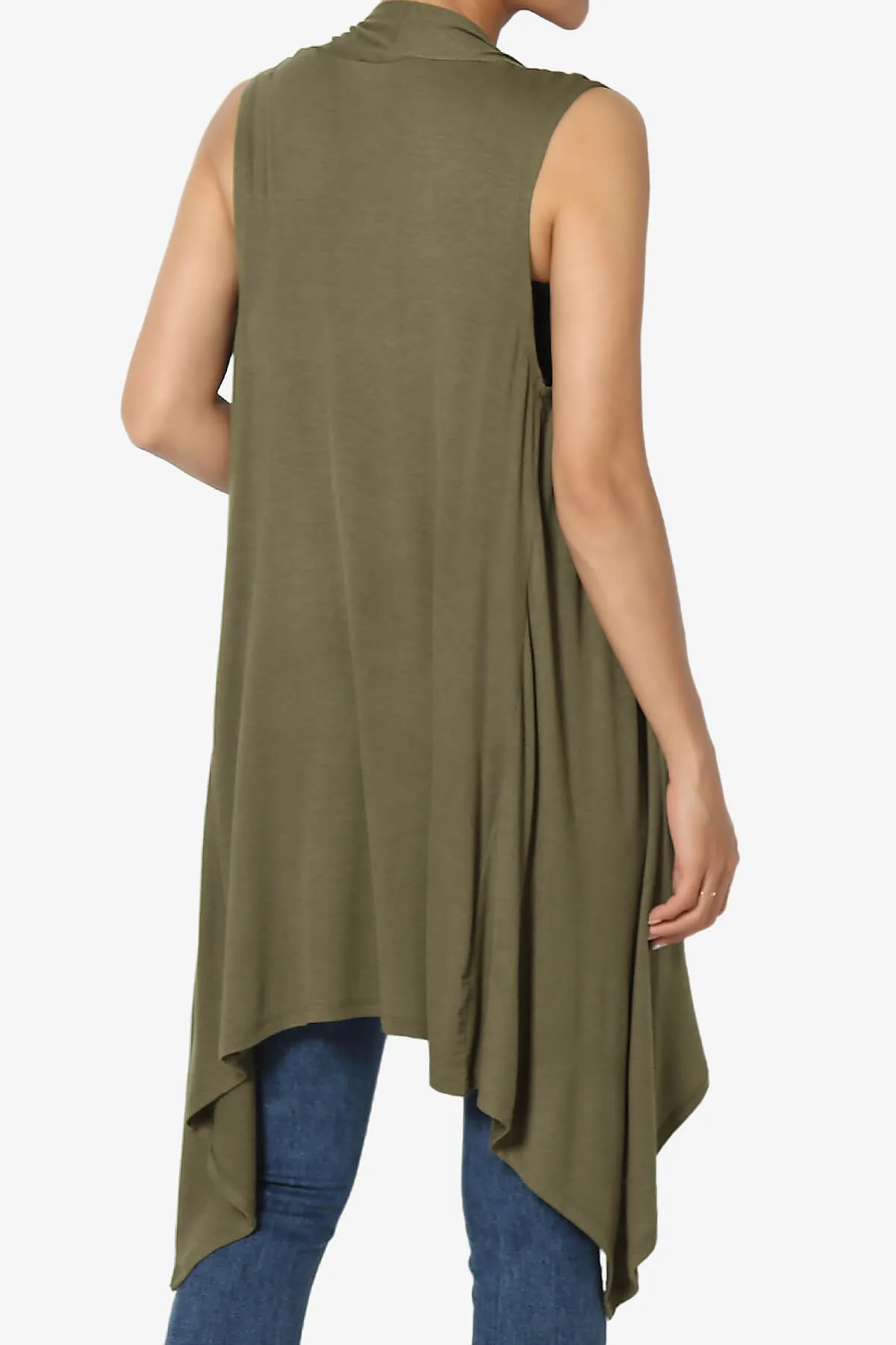 Taysom Draped Open Front Sleeveless Cardigan Vest