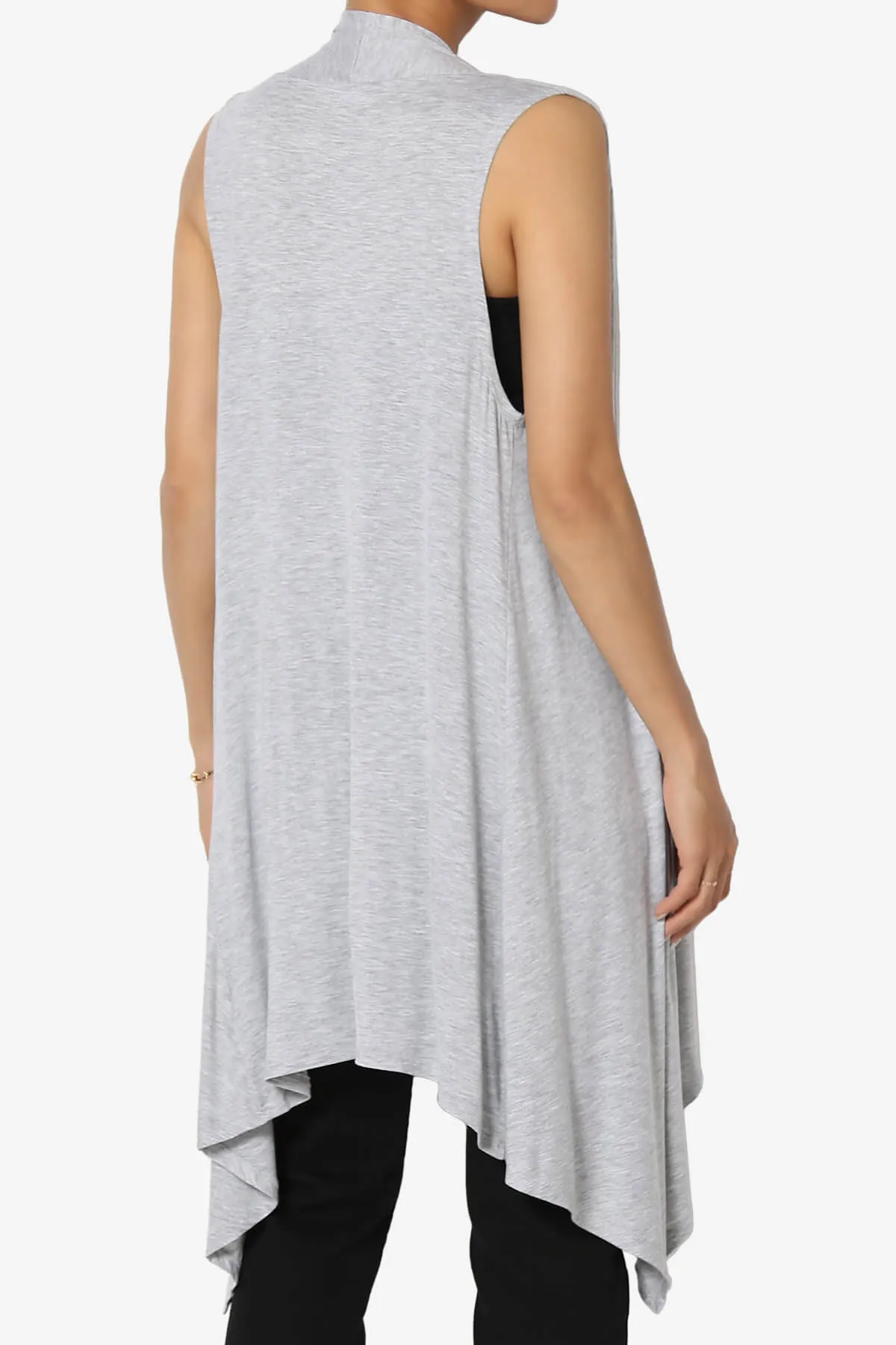 Taysom Draped Open Front Sleeveless Cardigan Vest