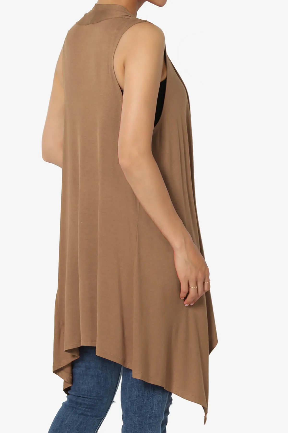Taysom Draped Open Front Sleeveless Cardigan Vest