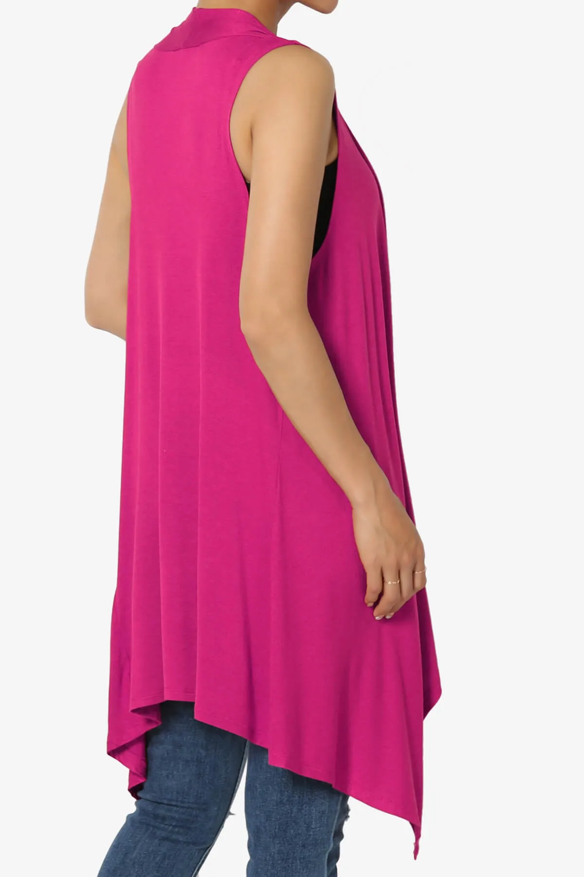 Taysom Draped Open Front Sleeveless Cardigan Vest