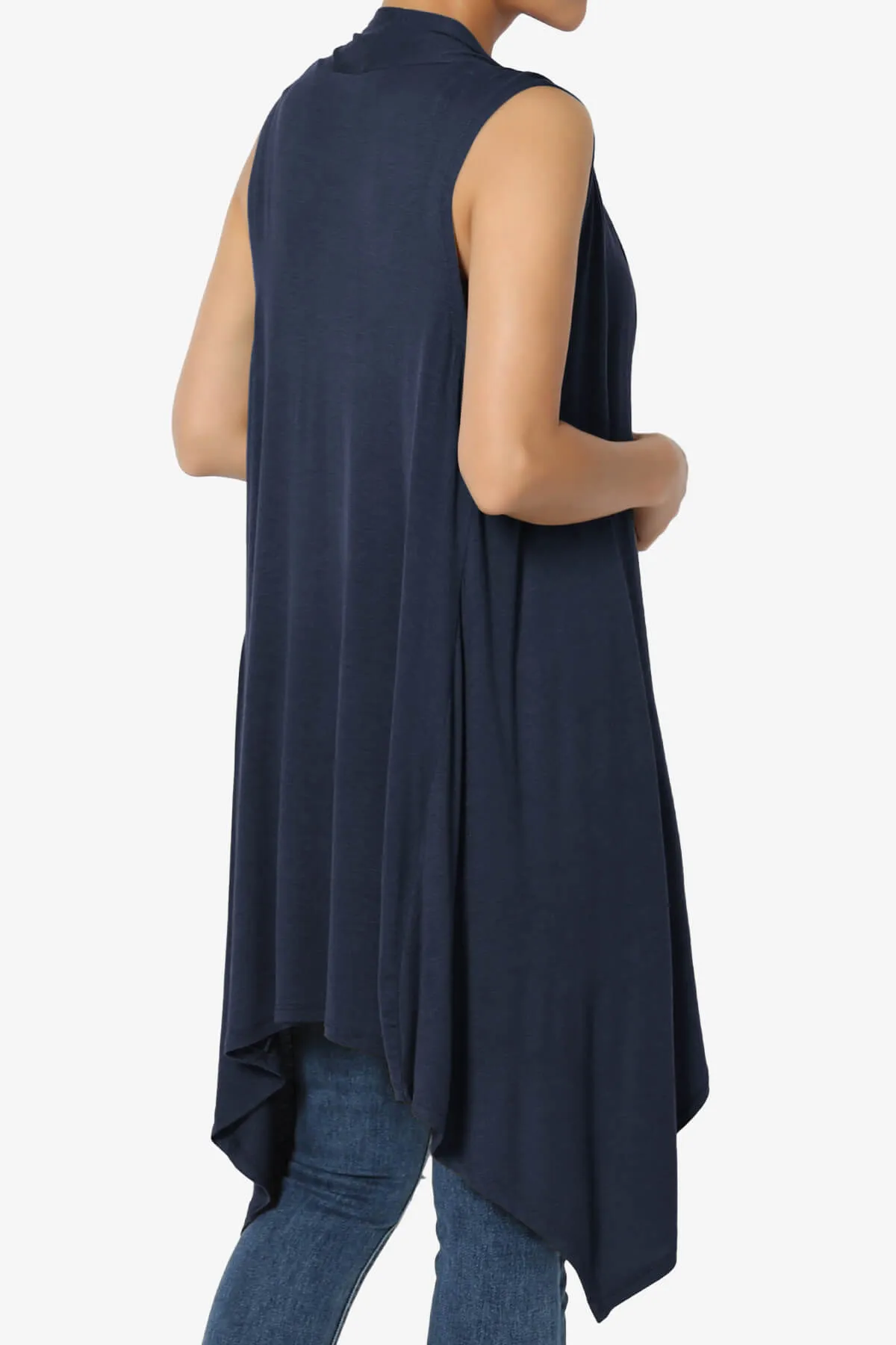 Taysom Draped Open Front Sleeveless Cardigan Vest