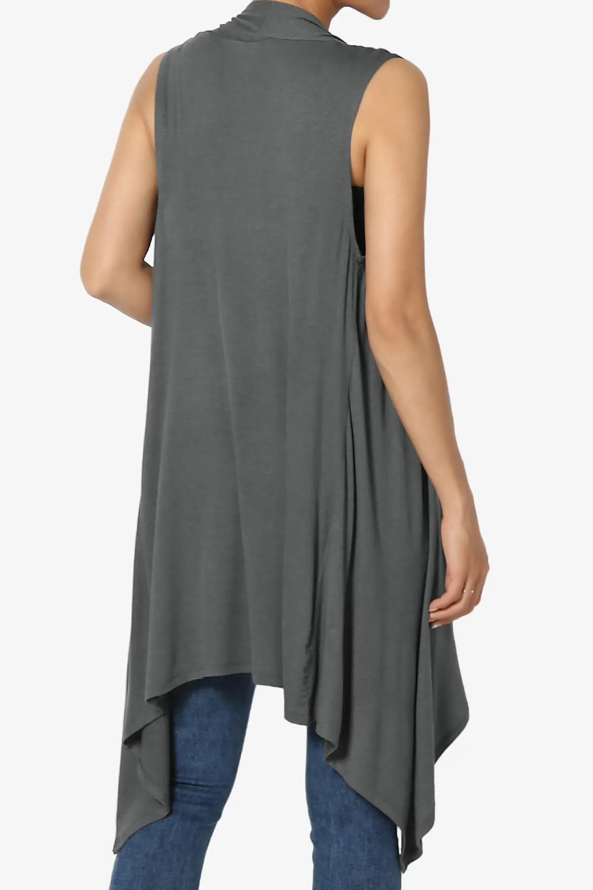 Taysom Draped Open Front Sleeveless Cardigan Vest