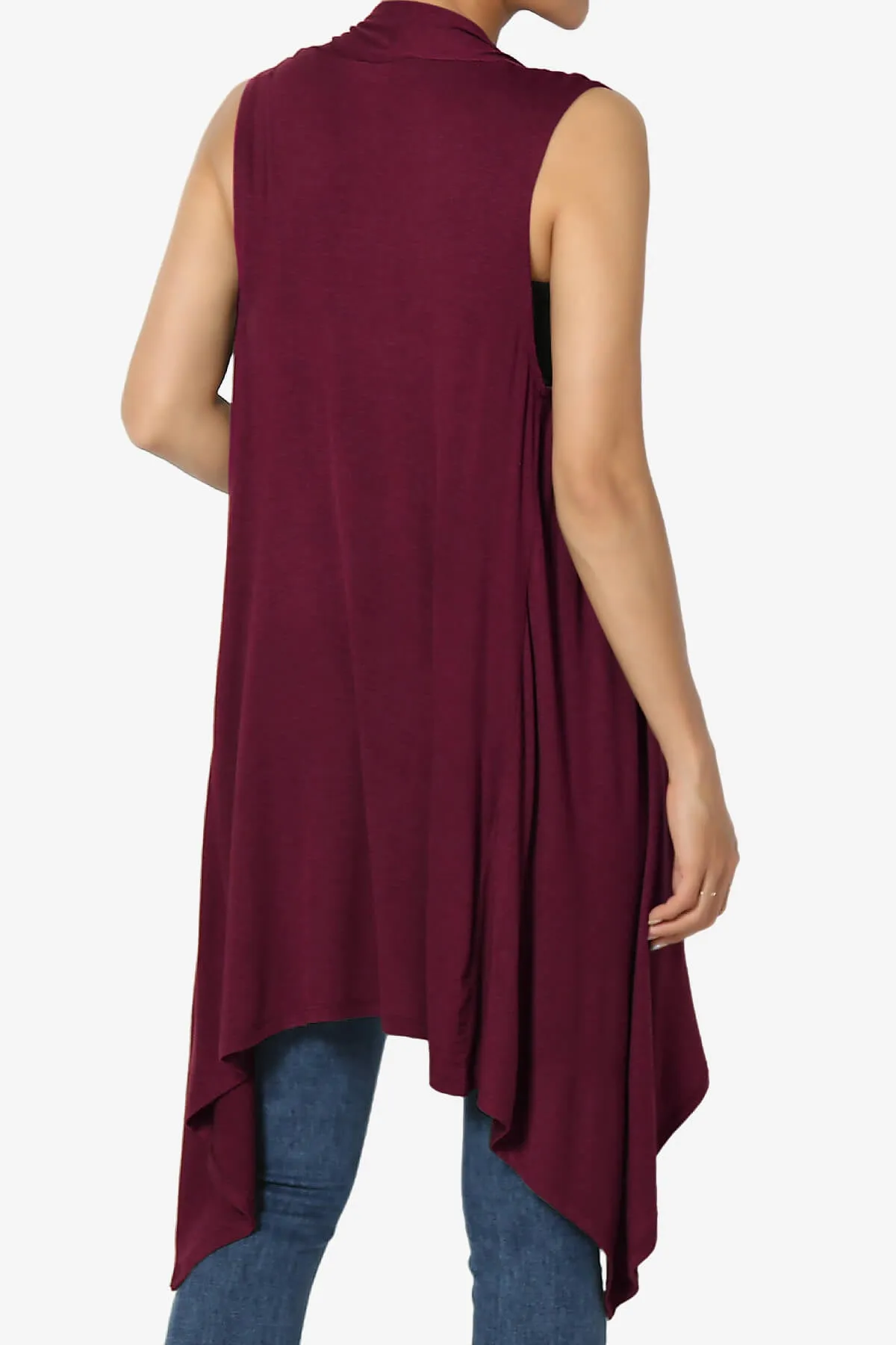 Taysom Draped Open Front Sleeveless Cardigan Vest