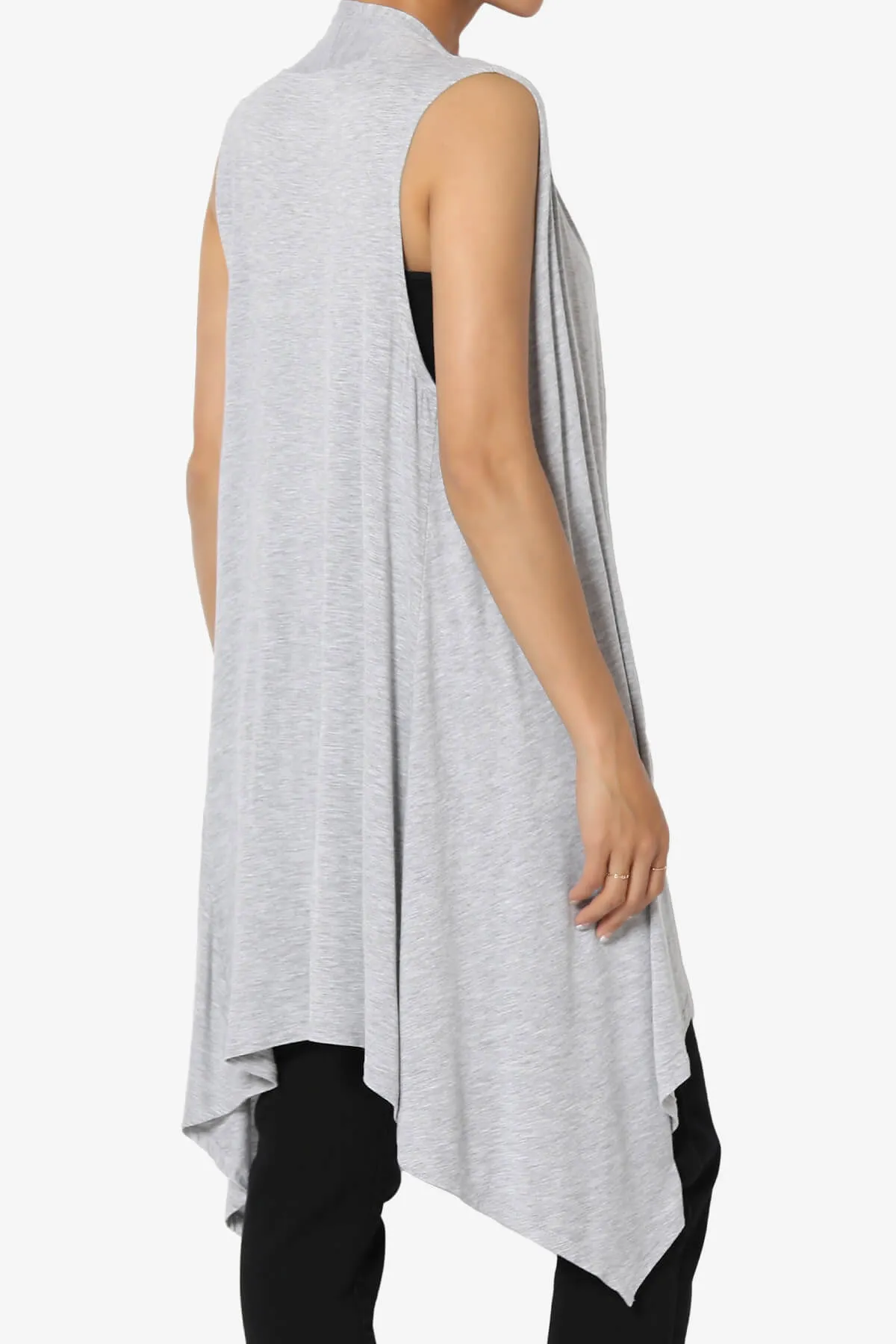 Taysom Draped Open Front Sleeveless Cardigan Vest