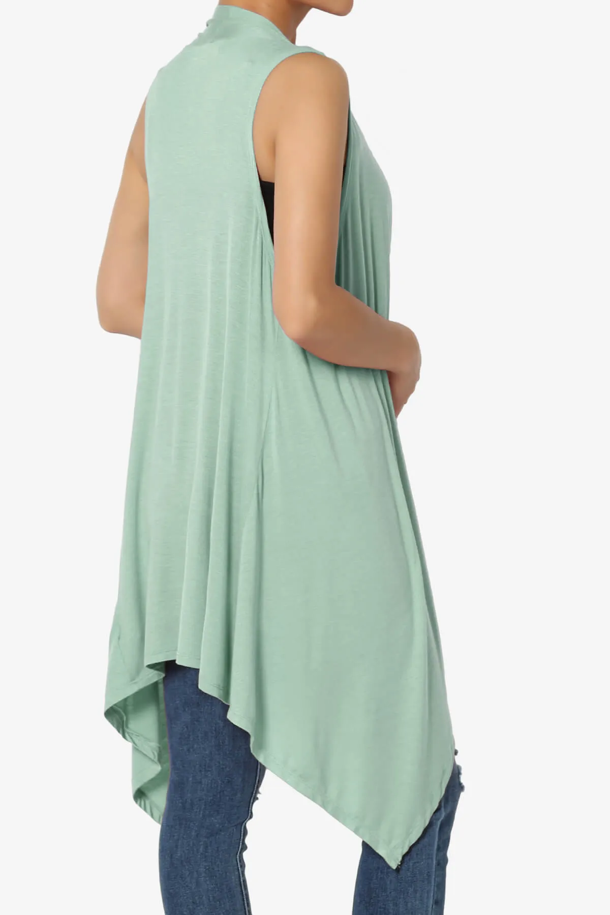 Taysom Draped Open Front Sleeveless Cardigan Vest