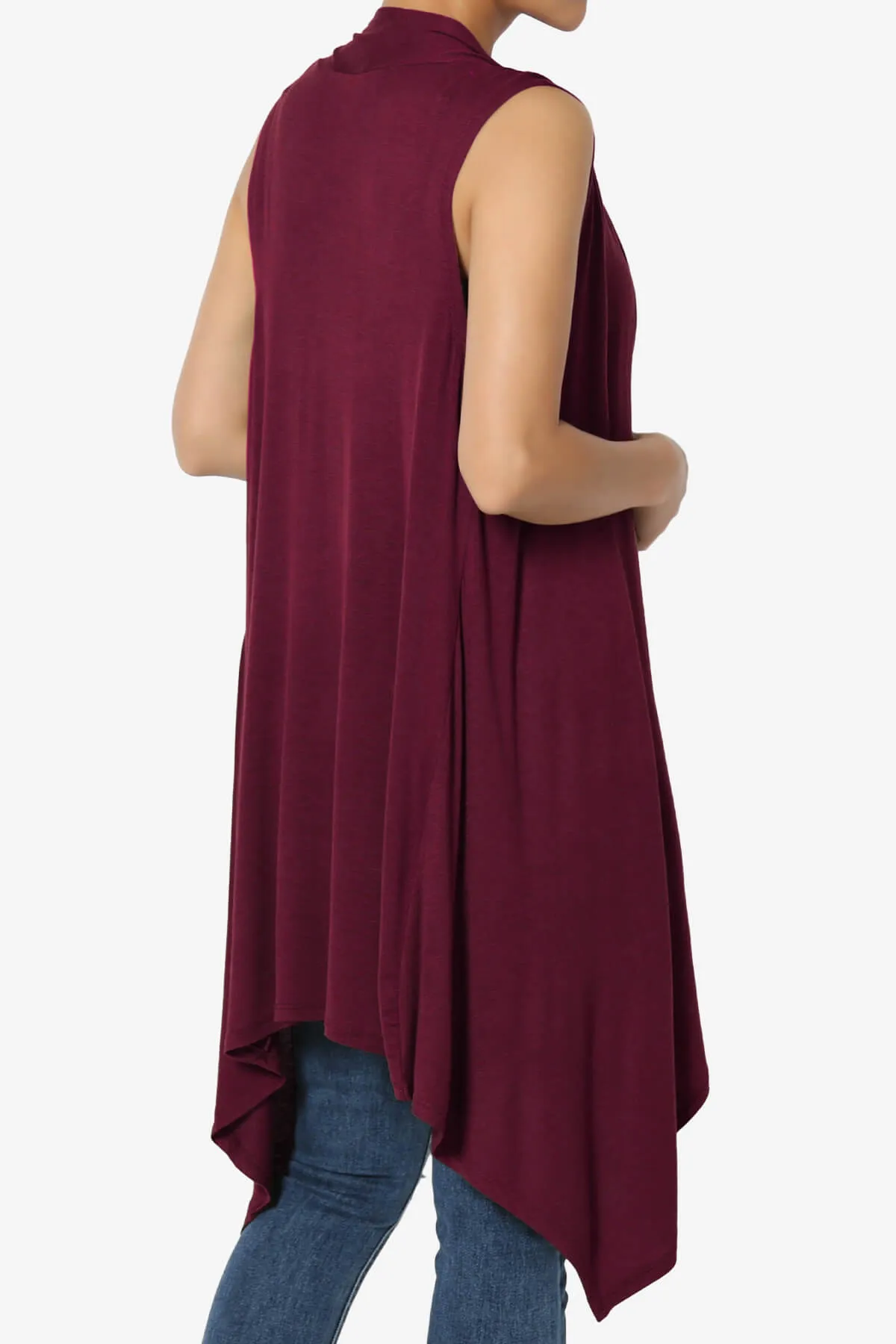 Taysom Draped Open Front Sleeveless Cardigan Vest
