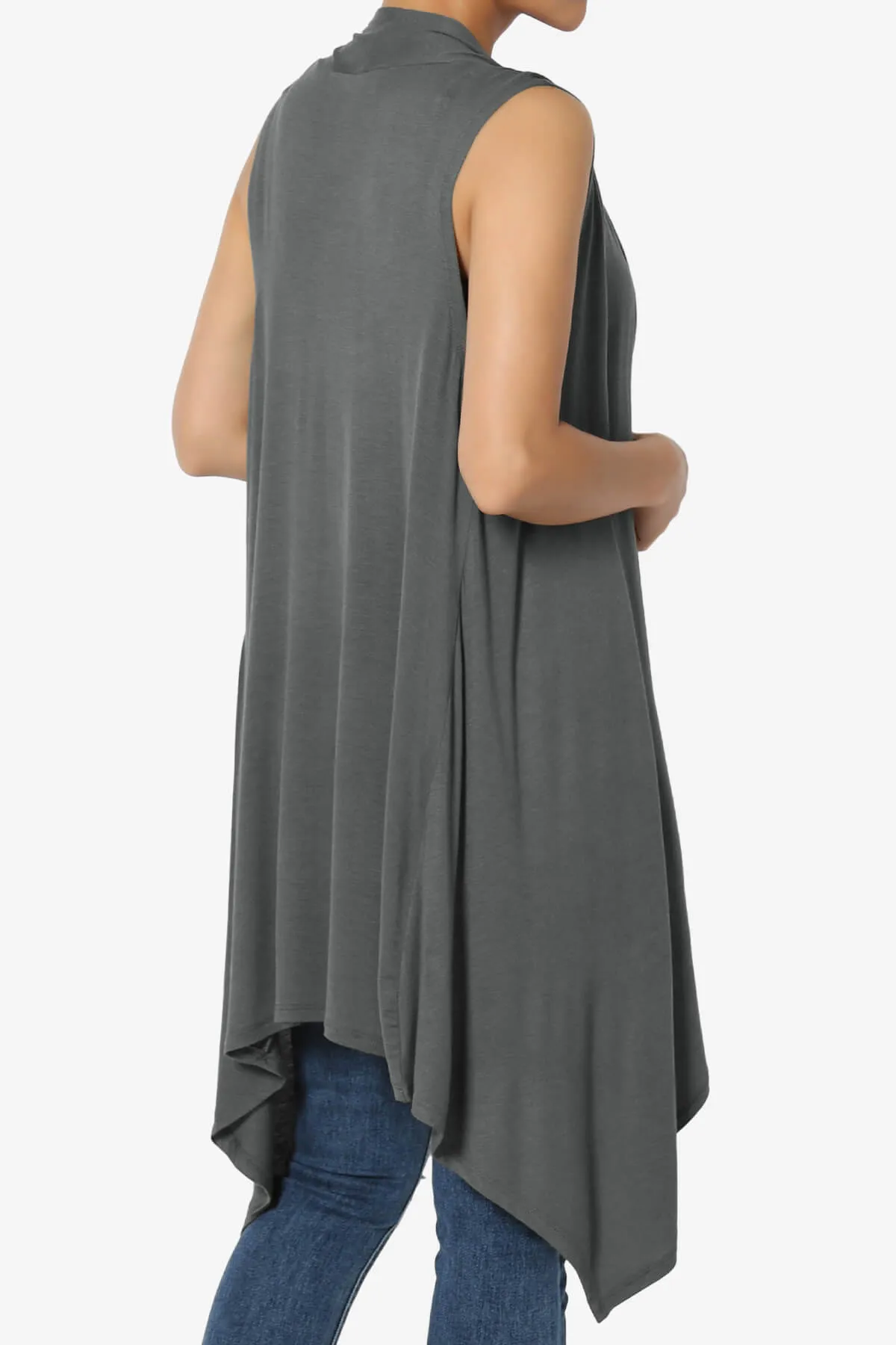 Taysom Draped Open Front Sleeveless Cardigan Vest
