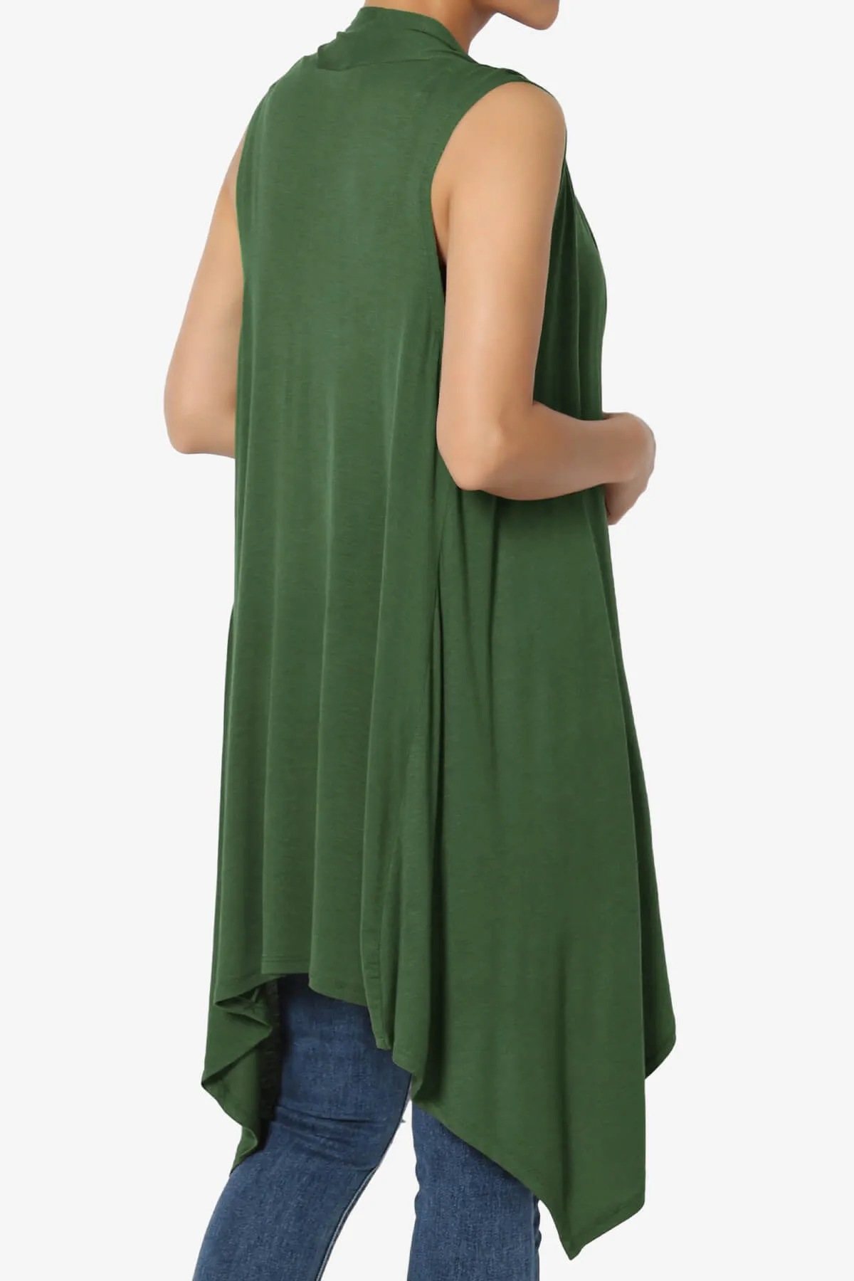 Taysom Draped Open Front Sleeveless Cardigan Vest