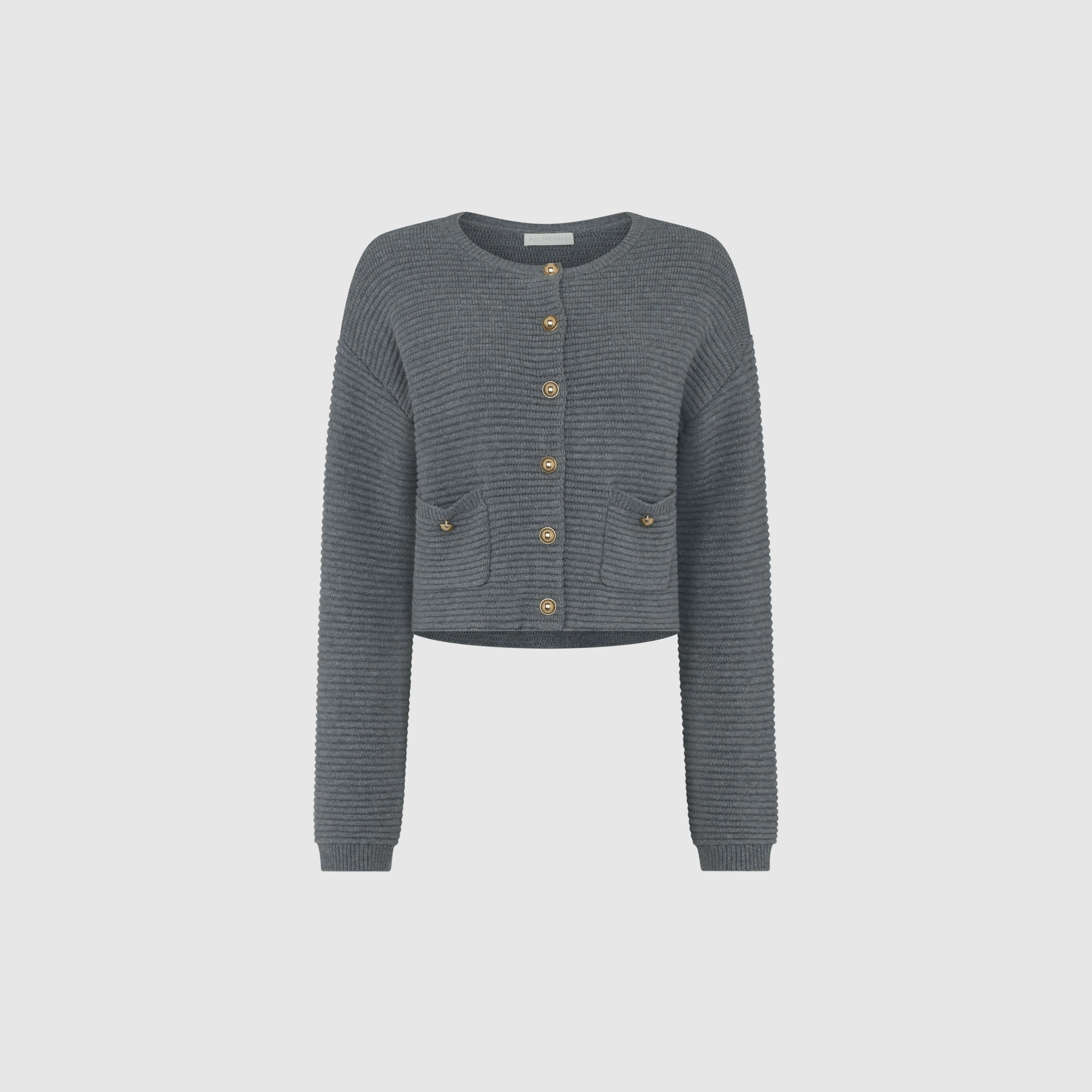 TEXTURED KNIT CARDIGAN - GREY