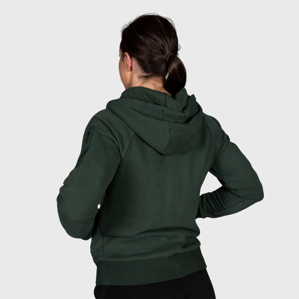 THE BRAVE - WOMEN'S SIGNATURE ZIP THROUGH HOODIE - DARK OLIVE