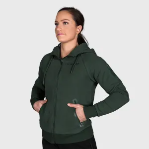 THE BRAVE - WOMEN'S SIGNATURE ZIP THROUGH HOODIE - DARK OLIVE