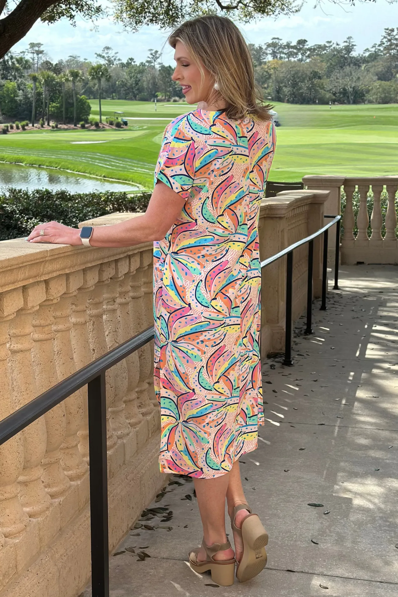 The Going Bananas Multi Midi Dress
