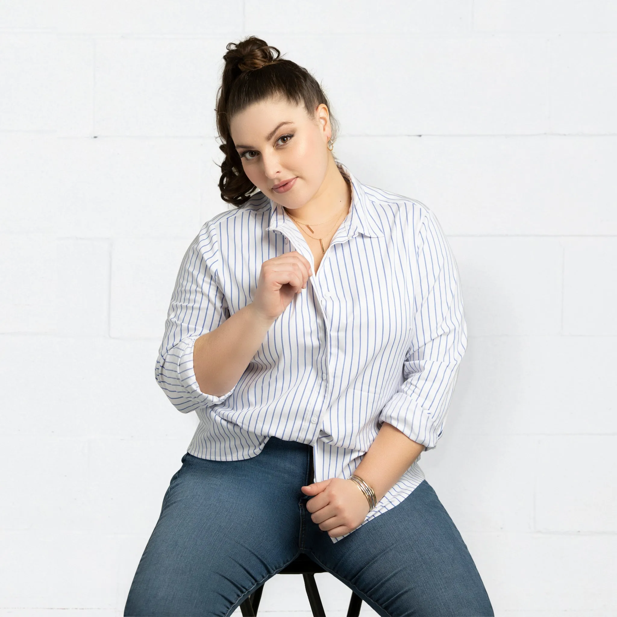 The Made for You Shirt - Blue Striped