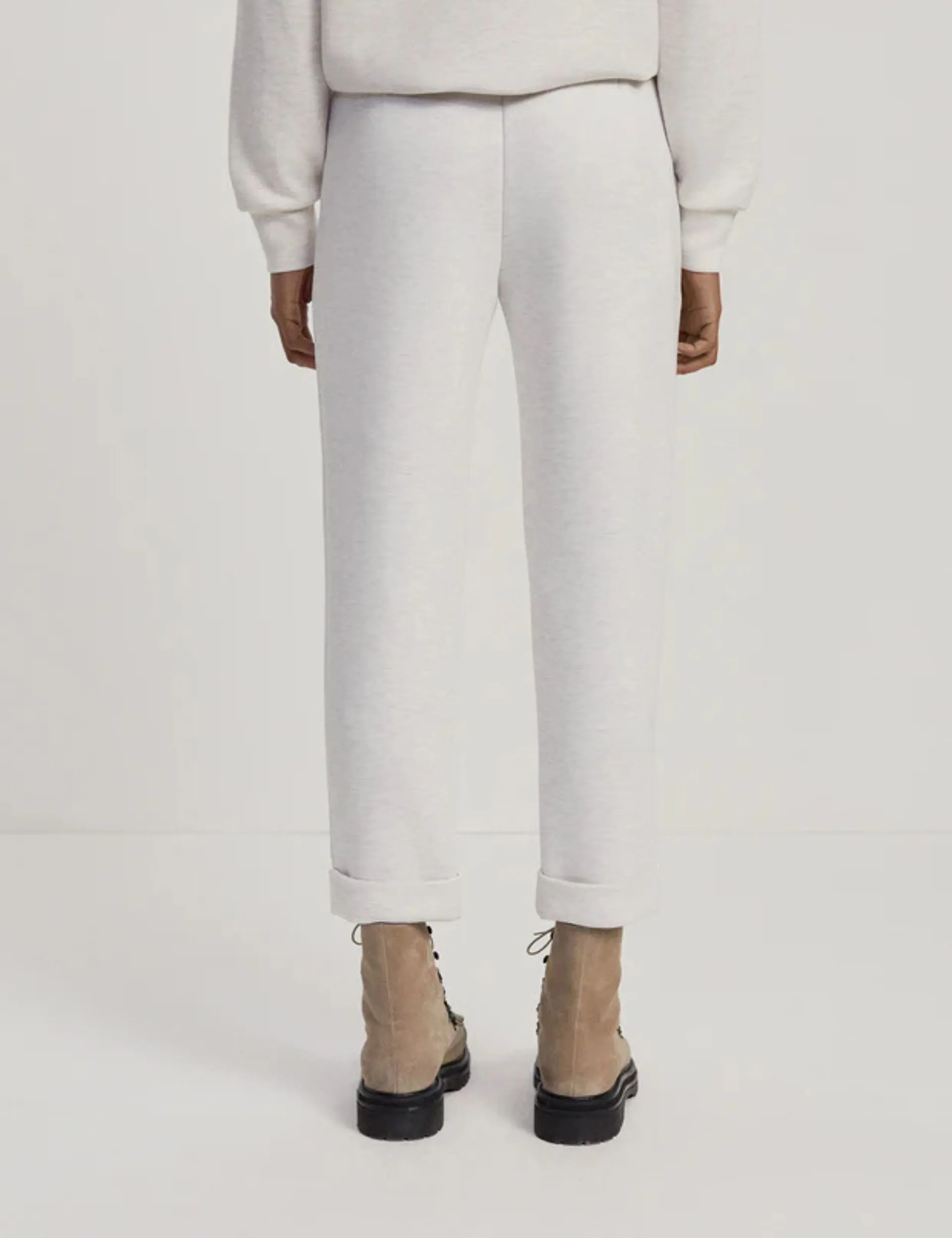 The Rolled Cuff Pant 25" - Ivory Marl